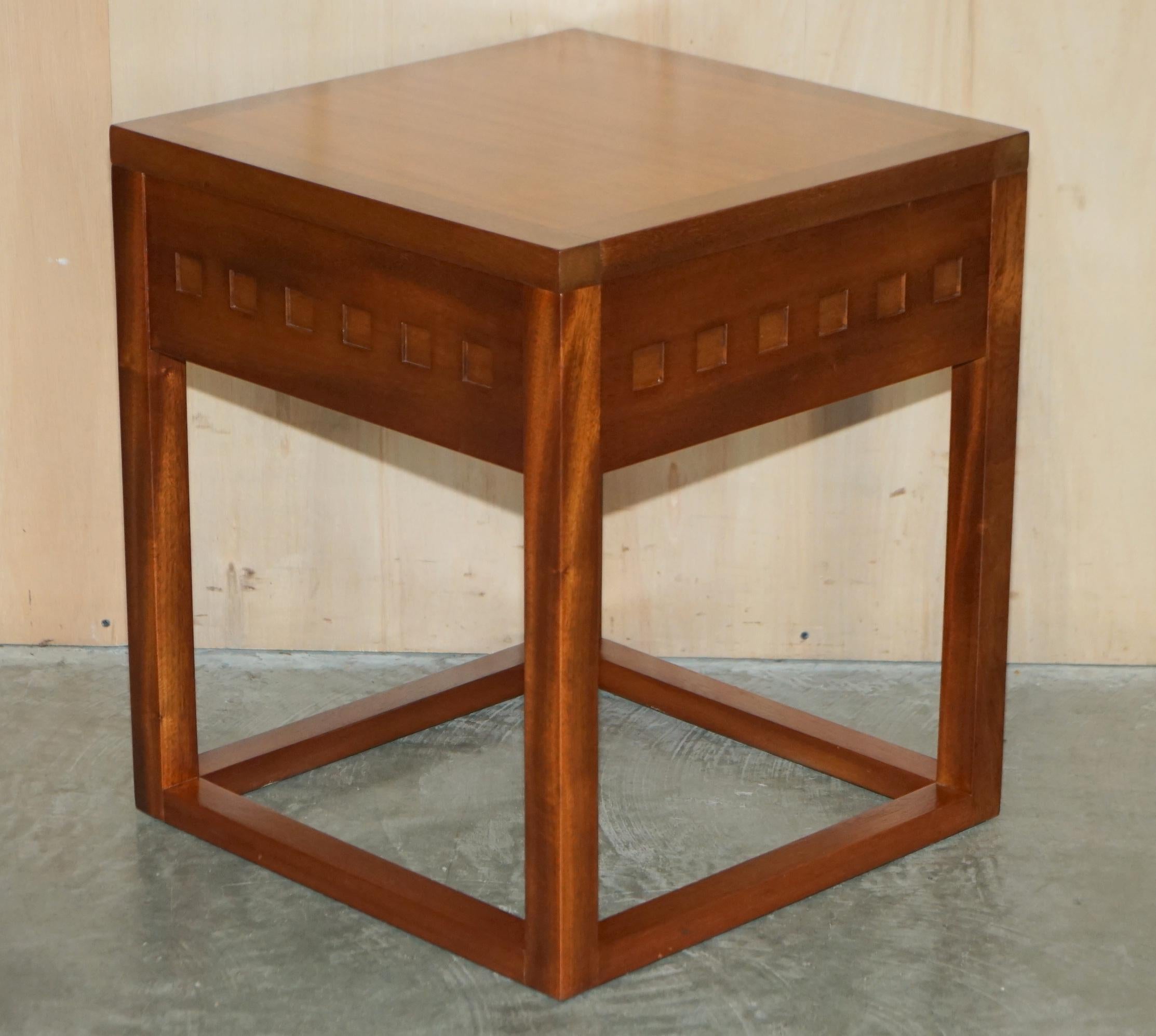Pair of Nice Hand Made Cherry and Teak Wood Side Tables x 4 Available in Total For Sale 11