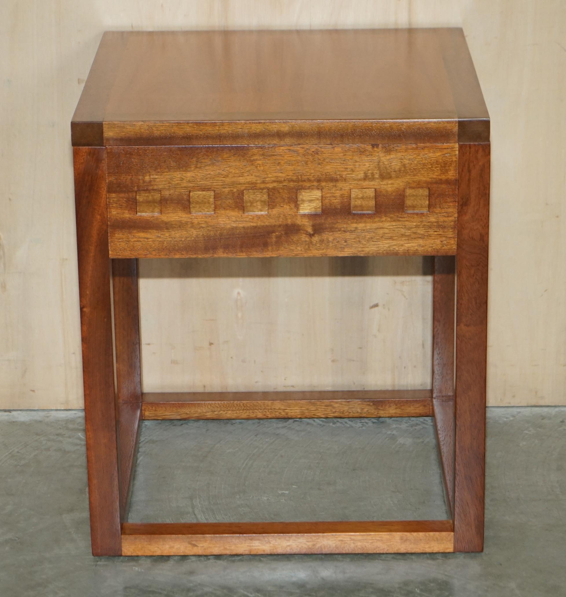 Pair of Nice Hand Made Cherry and Teak Wood Side Tables x 4 Available in Total For Sale 12