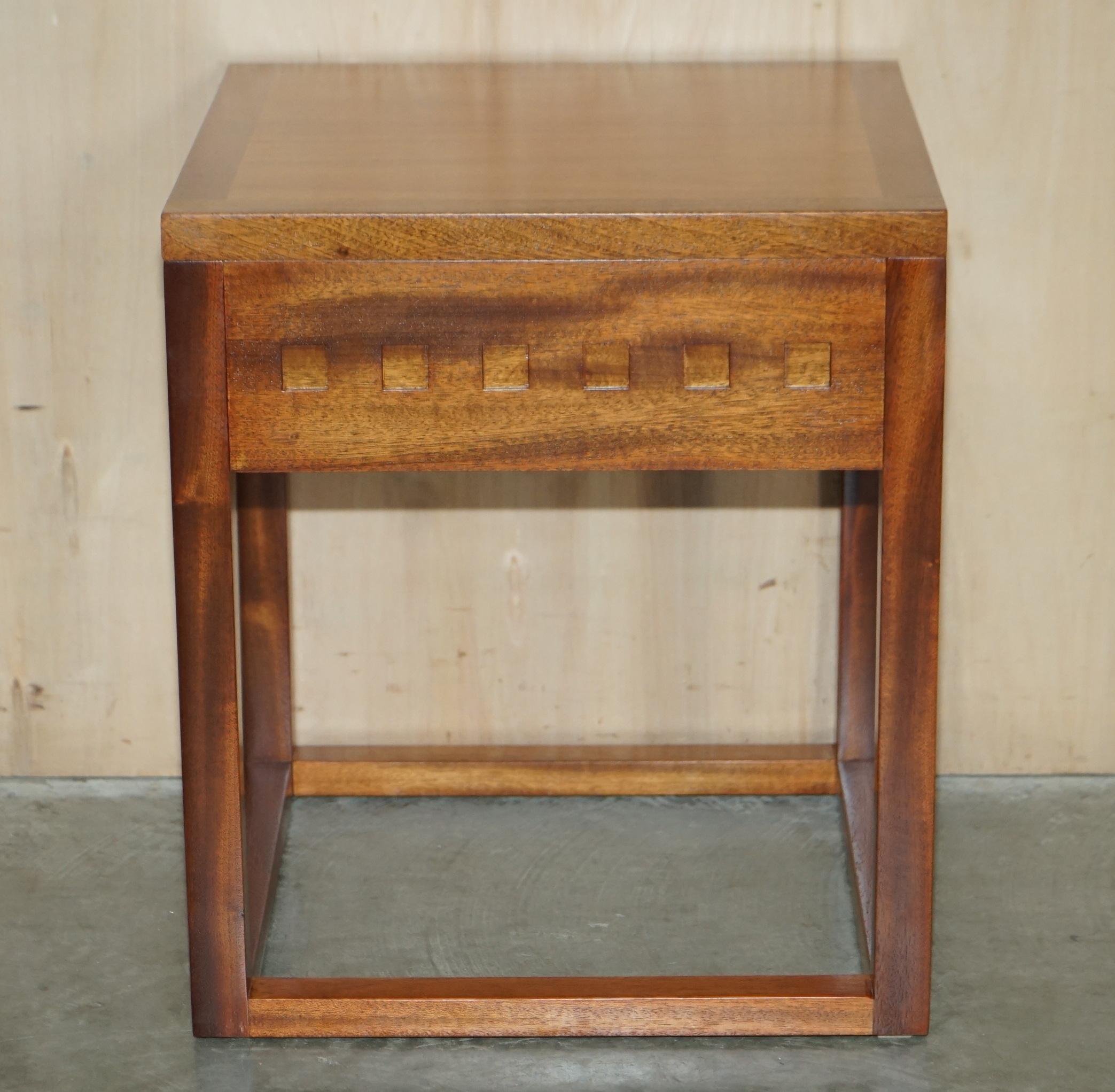 Pair of Nice Hand Made Cherry and Teak Wood Side Tables x 4 Available in Total For Sale 13