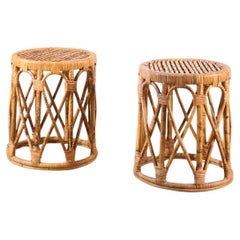 Pair of nice quality 20th century bamboo side tables