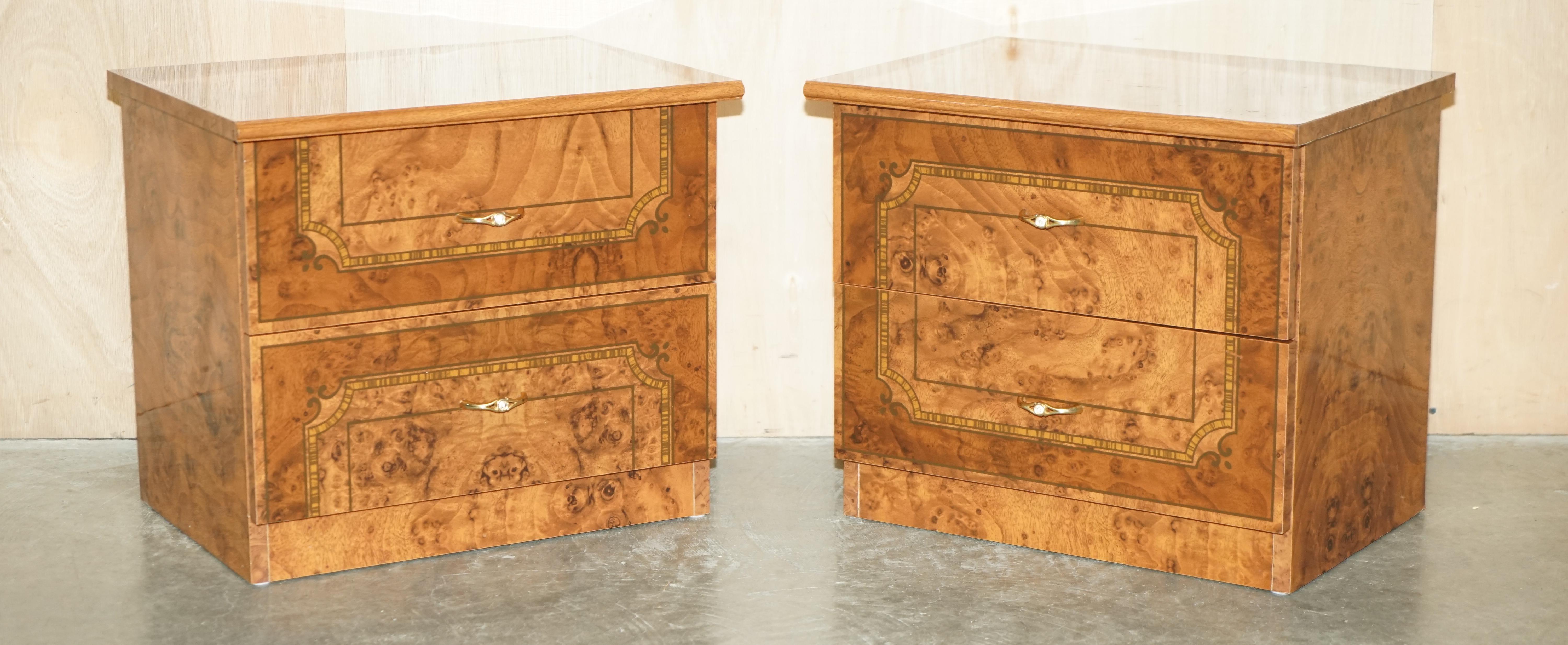 Royal House Antiques

Royal House Antiques is delighted to offer for sale this vintage made in Italy pair of Burr Walnut veneer bedside tables or nightstands 

Please note the delivery fee listed is just a guide, it covers within the M25 only for