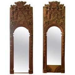 Antique Pair of Niches, Pinewood, 17th Century