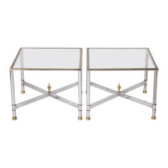 Pair of Nickel and Brass Tables, circa 1950