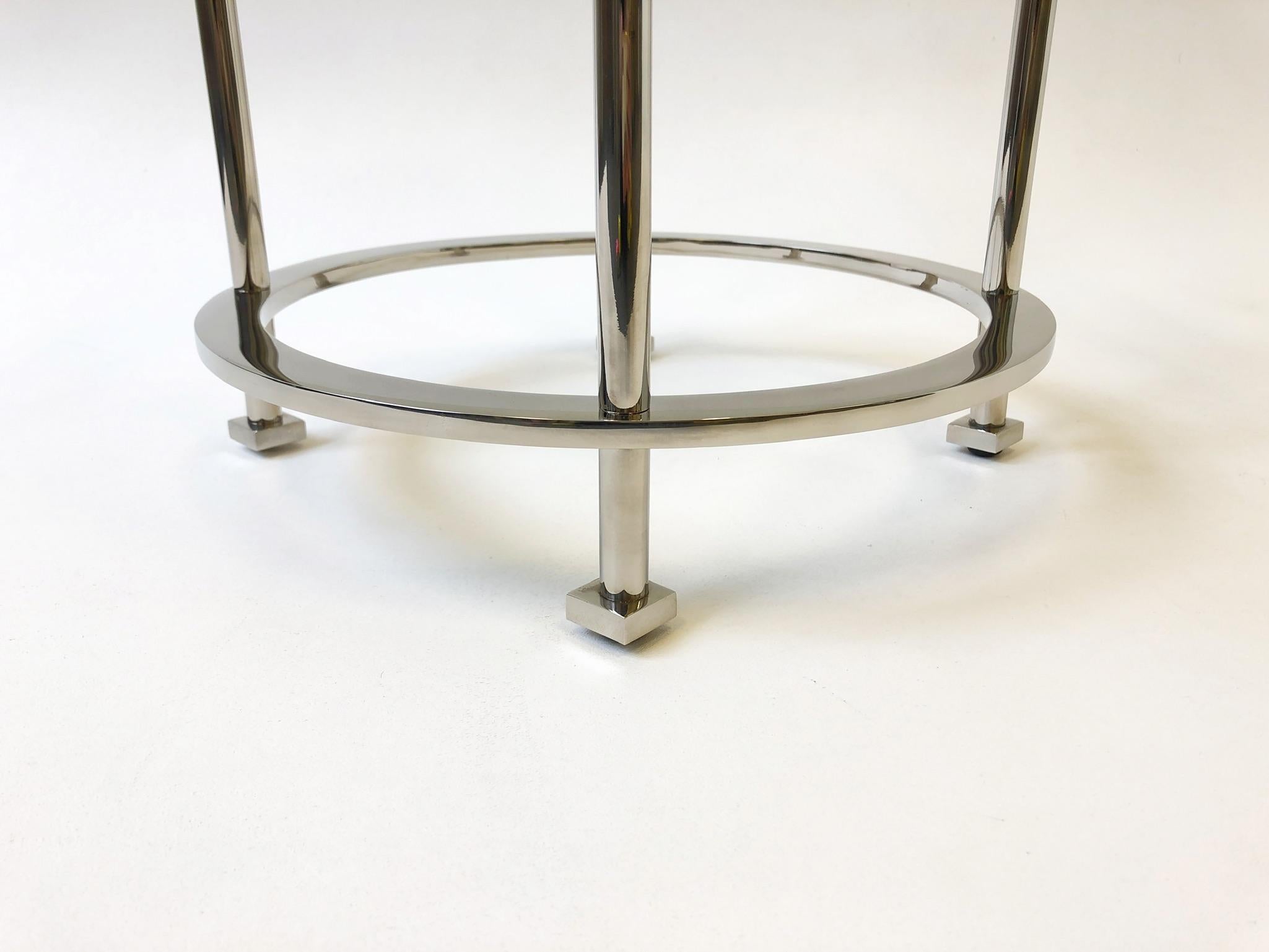 Pair of Nickel and Lucite Side Tables by Jean Michel Wilmotte for Mirak 7