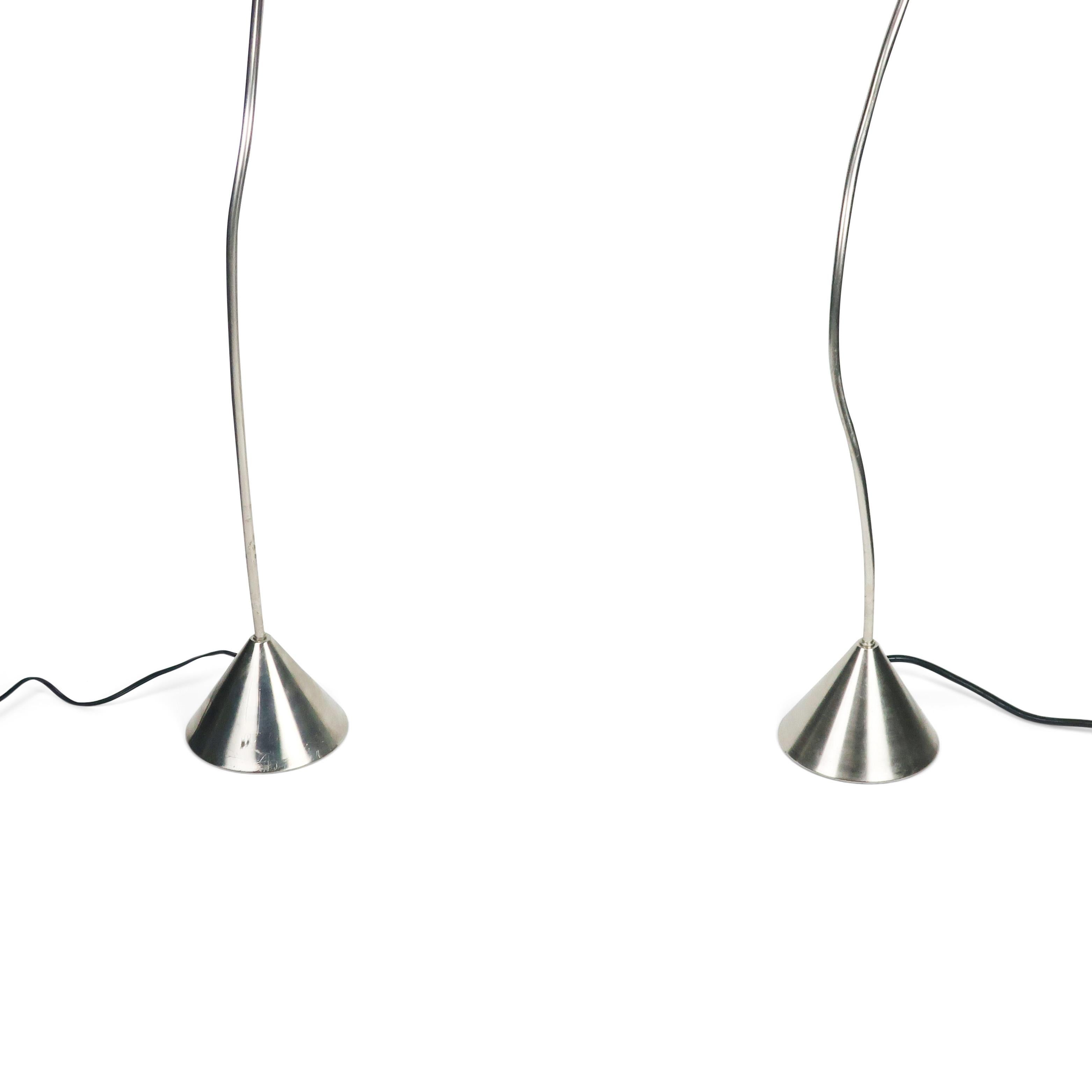 Pair of Nickel Papiro Floor Lamp by Sergio Calatroni for Pallucco Italia In Good Condition For Sale In Brooklyn, NY