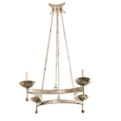 Pair of Silver Plated Italian Chandeliers, Sold Individually