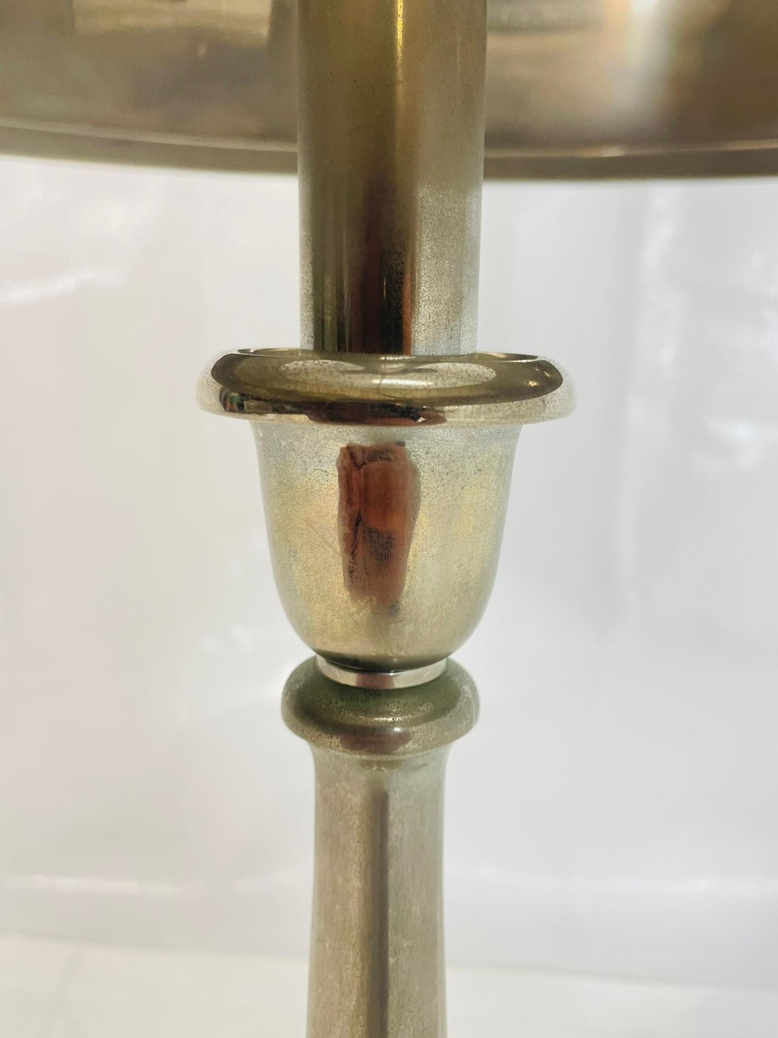 Pair of Nickel-Plated Modern Table Lamps with Matching Metal Shades en venta 5