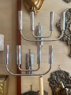 Pair of Nickel Plated Sconces