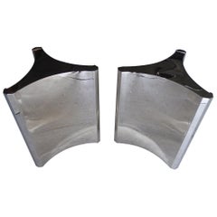 Pair of Nickel-Plated Steel Trilobi Table Bases Made by Mastercraft