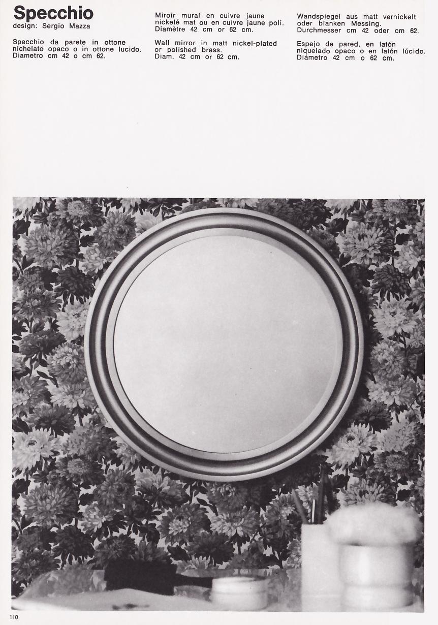 Paire de petits miroirs Specchio en métal nickelé et noir par S. Mazza pour Artemide en vente 1