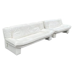 Pair of Nicoletti Salotti Postmodern Italian Leather Sofas