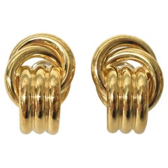 Retro Pair of Nicolis Cola 18K Gold Earrings Hallmarked