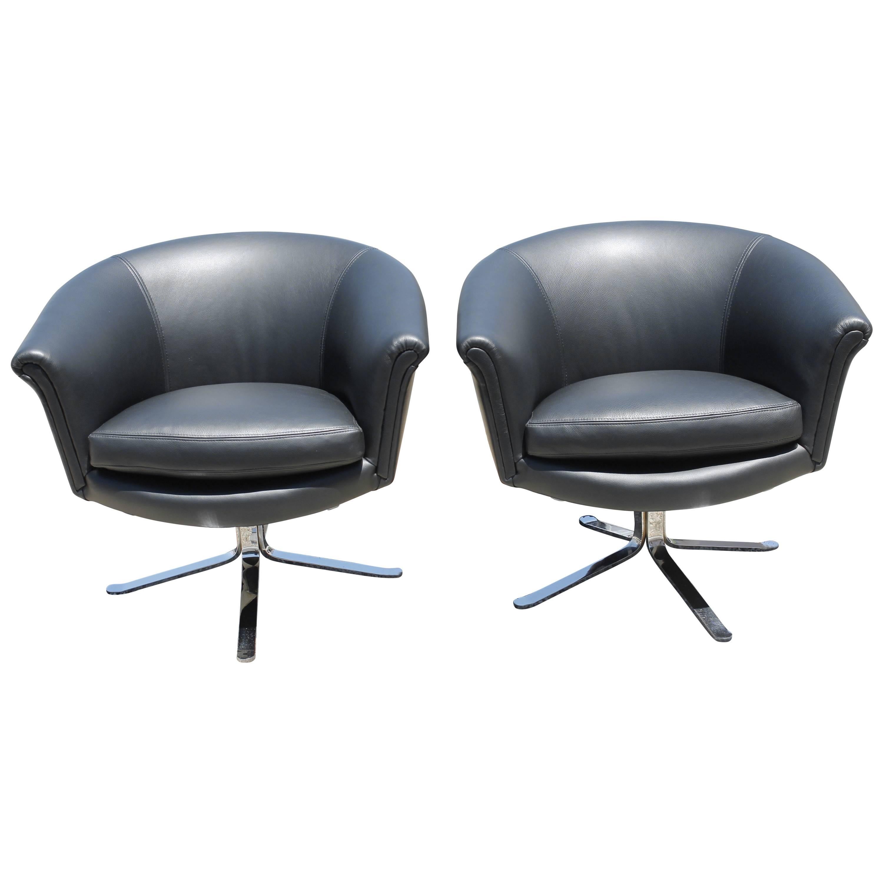 Pair of Nicos Zographos Swivel Chairs