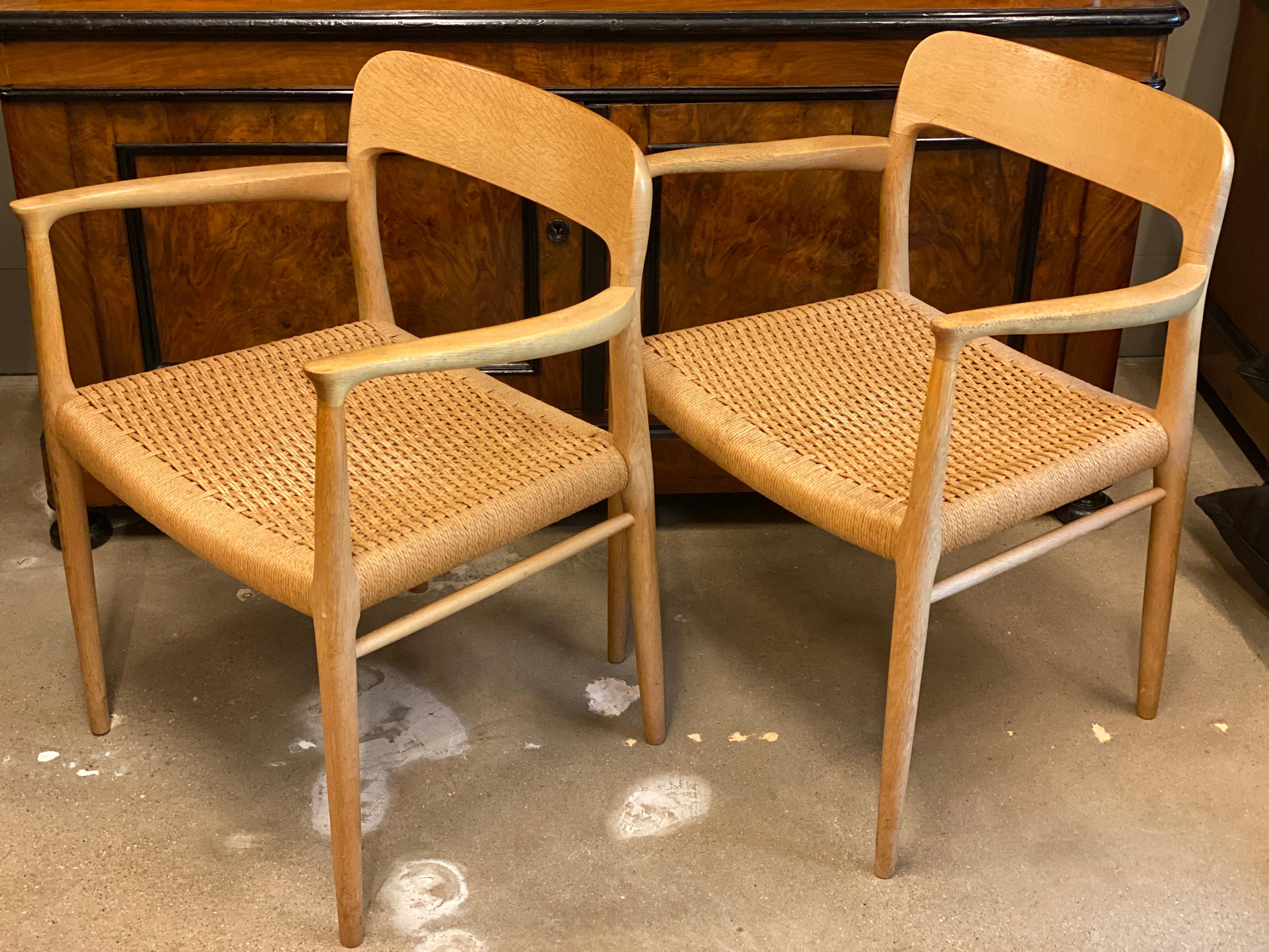 Danish Pair of Niels Møller Model 56 Armchairs, Denmark, 1954