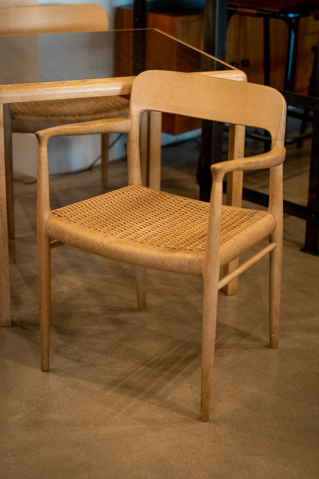 Hand-Woven Pair of Niels Møller Model 56 Armchairs, Denmark, 1954