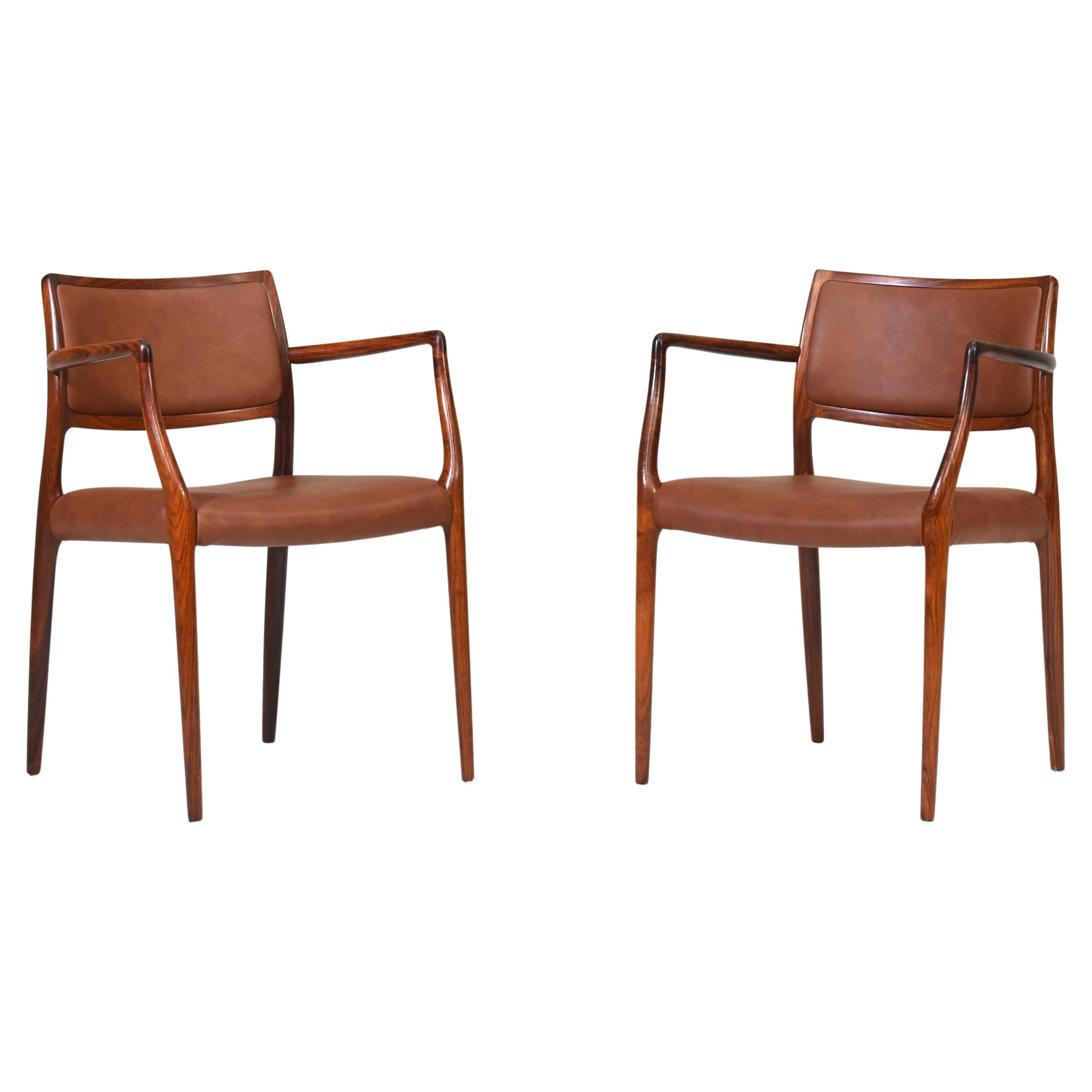 Paar Niels O. Møller Modell 65 Esszimmerstühle - Dänemark, 1968