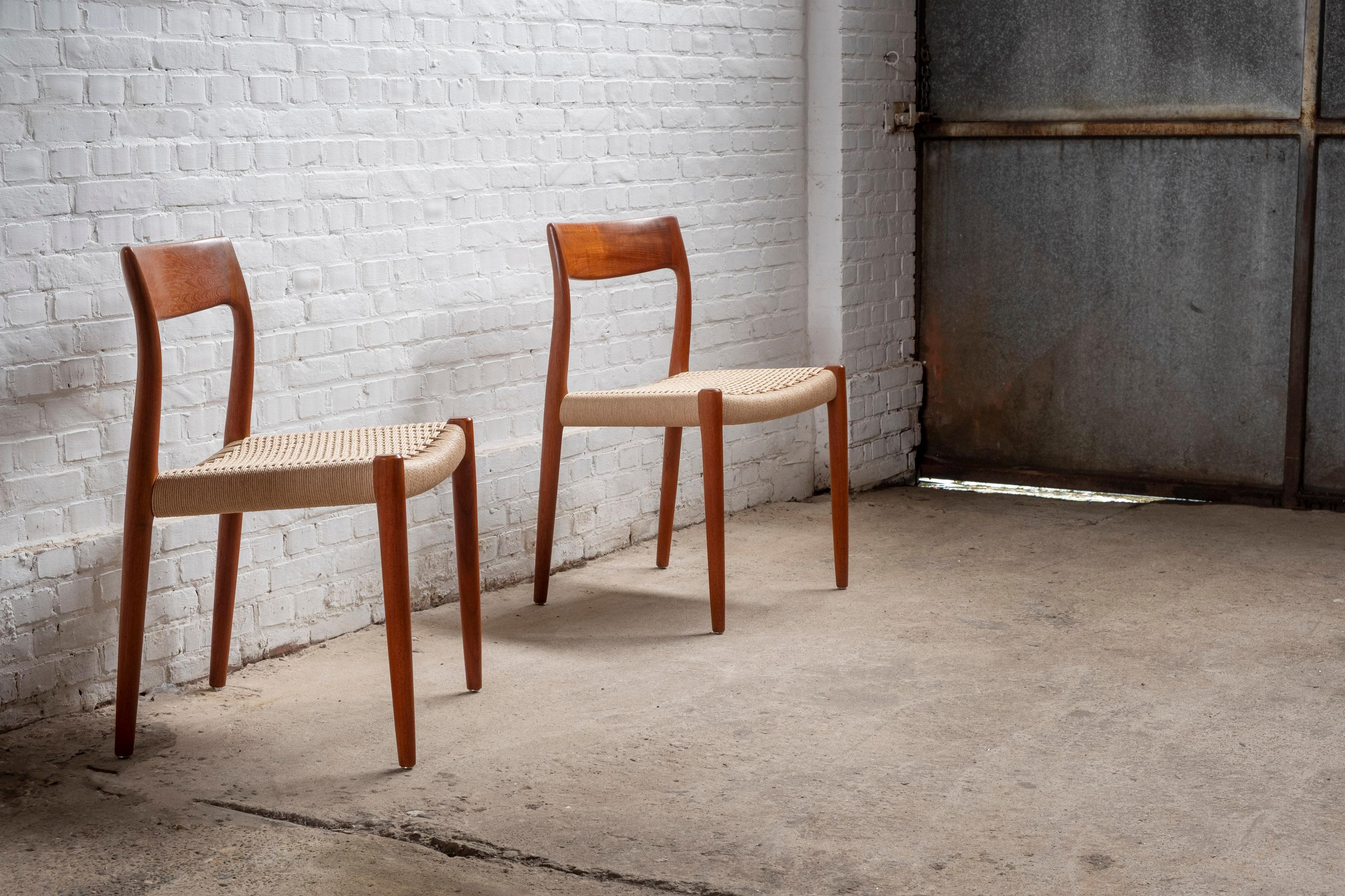 Pair of Niels O. Møller Model 77 in Teak, 1960s Denmark 9