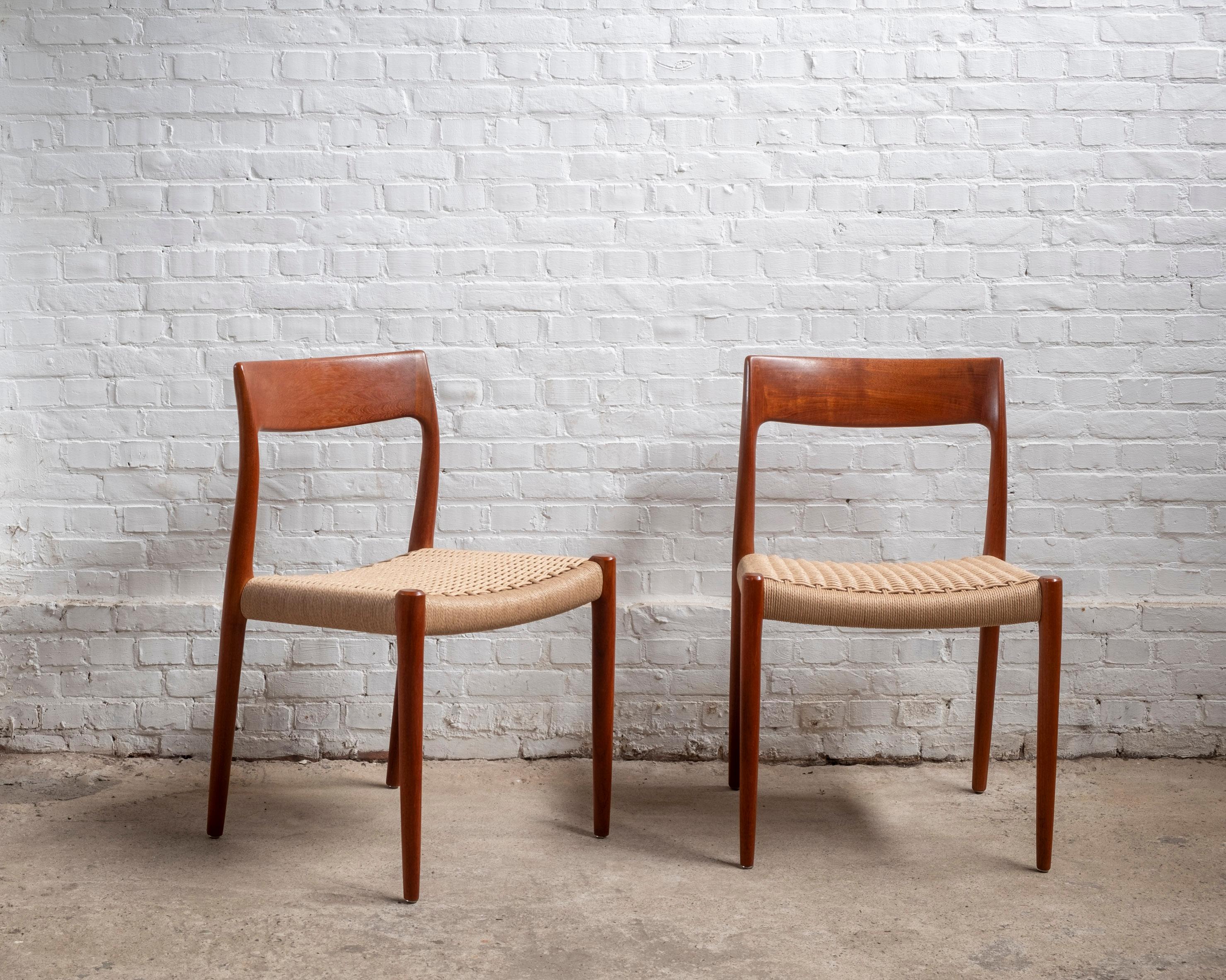 Mid-20th Century Pair of Niels O. Møller Model 77 in Teak, 1960s Denmark