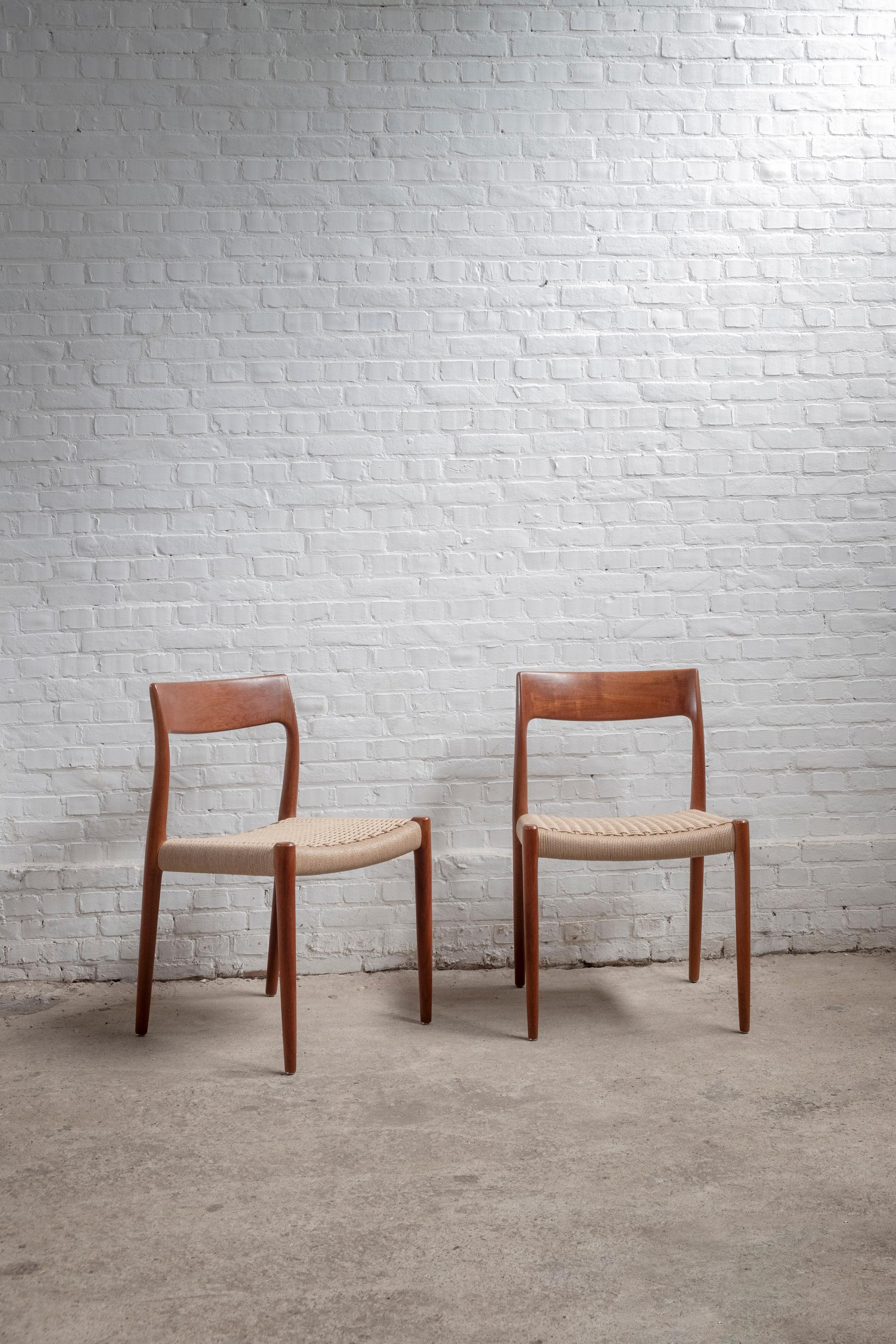 Pair of Niels O. Møller Model 77 in Teak, 1960s Denmark 1