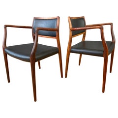 Pair of Niels Otto Møller Model 65 Rosewood Armchairs