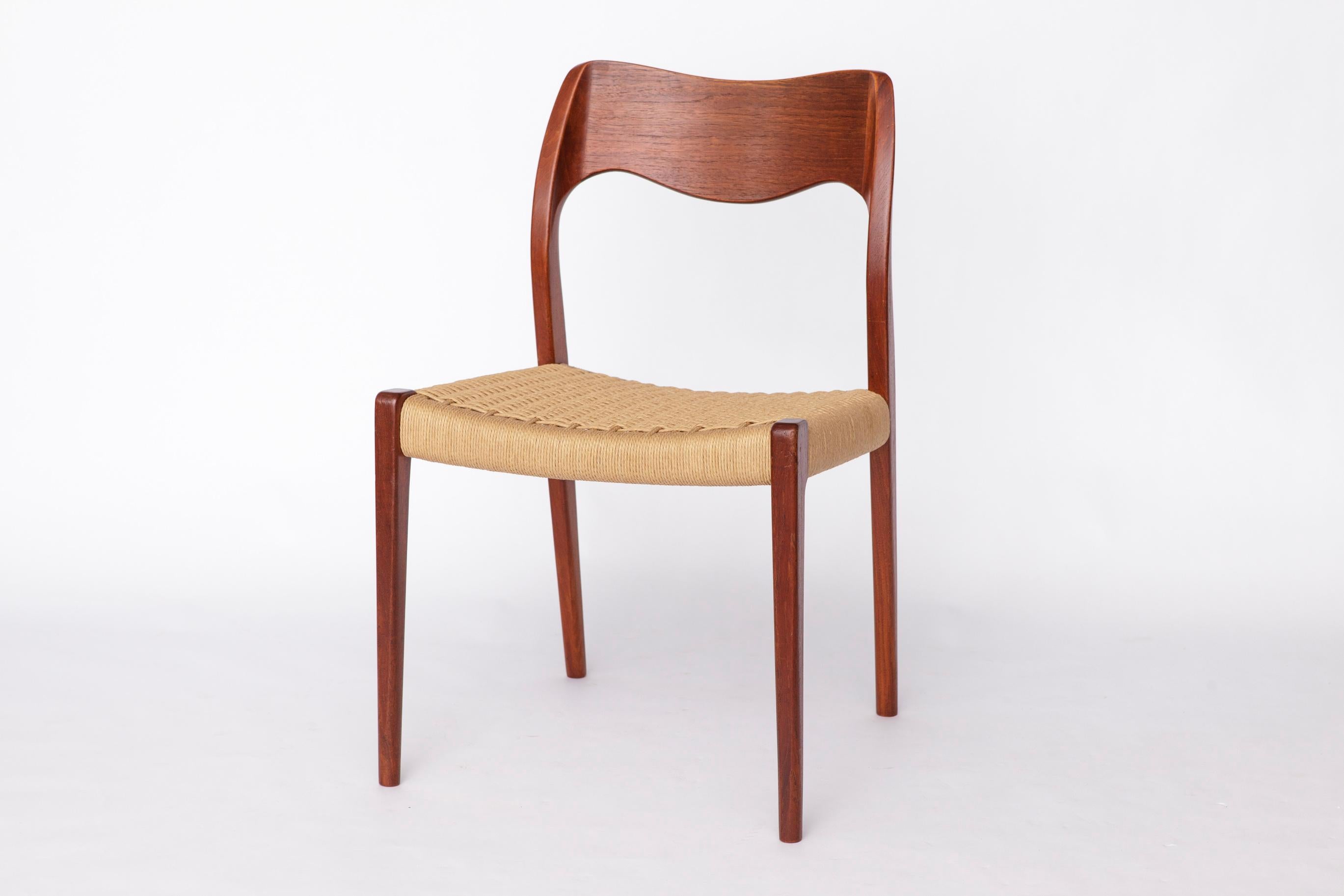 Teak Coppia di sedie da pranzo in teak Niels Otto Møller Model 71, anni '50  Centro danese in vendita