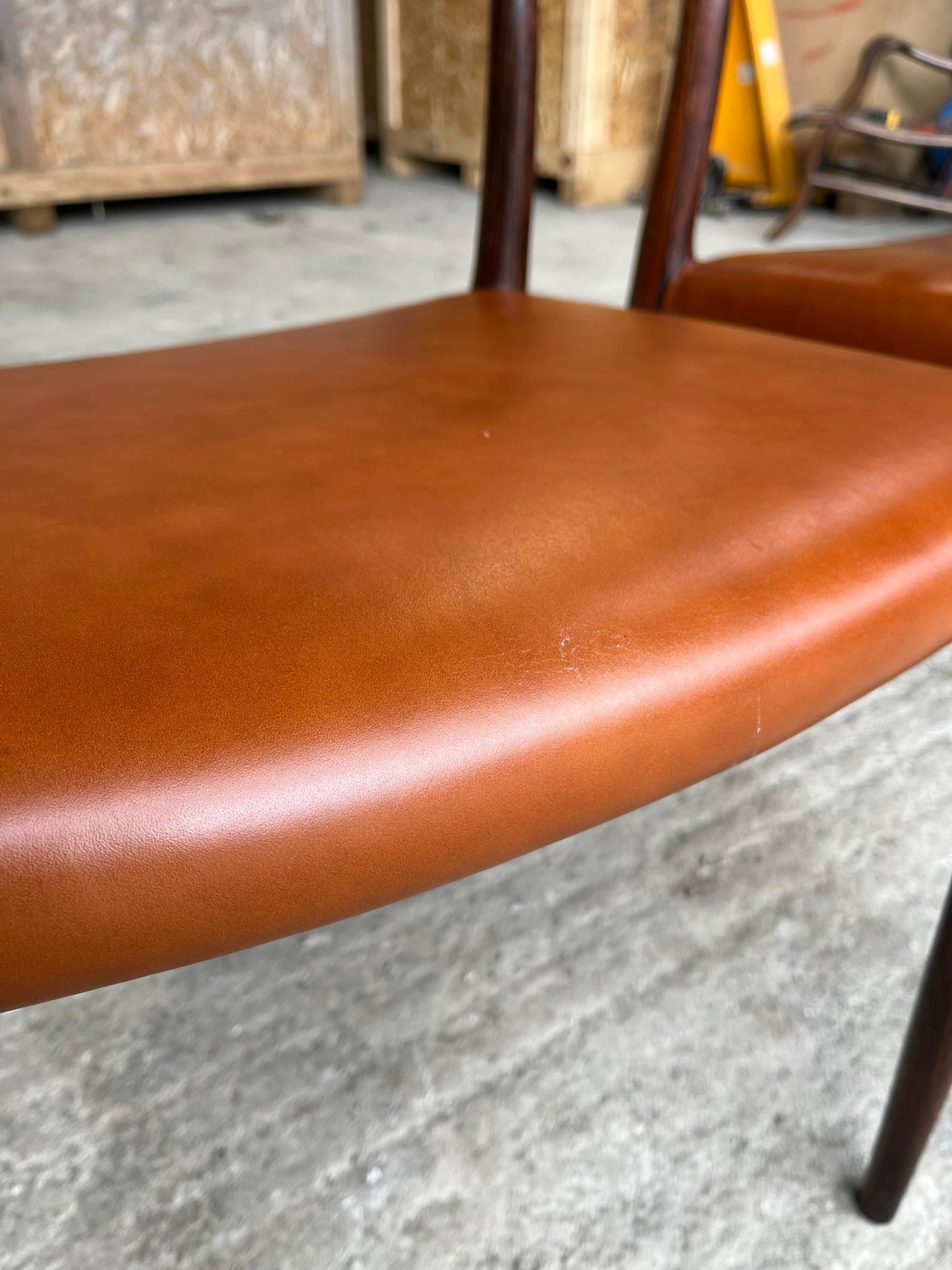 Hardwood Pair of Niels Otto Moller 1962 Model 78 Dining Chairs