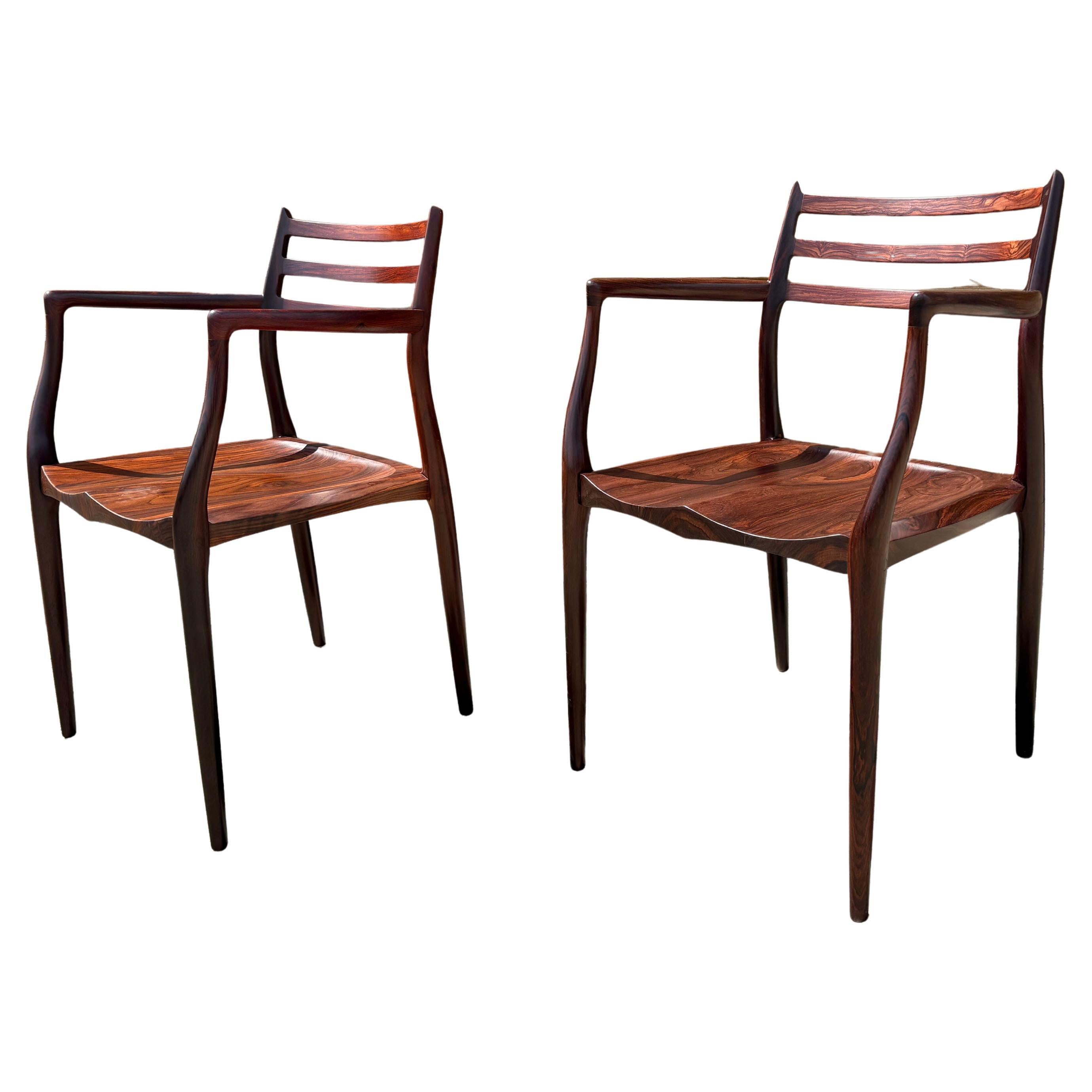 Pair of Niels Otto Moller 50th Anniversary model 62 Chairs For Sale