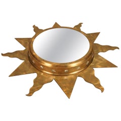 Pair of Niermann Weeks Bronze Copper Sunburst Wall Mirrors - Small