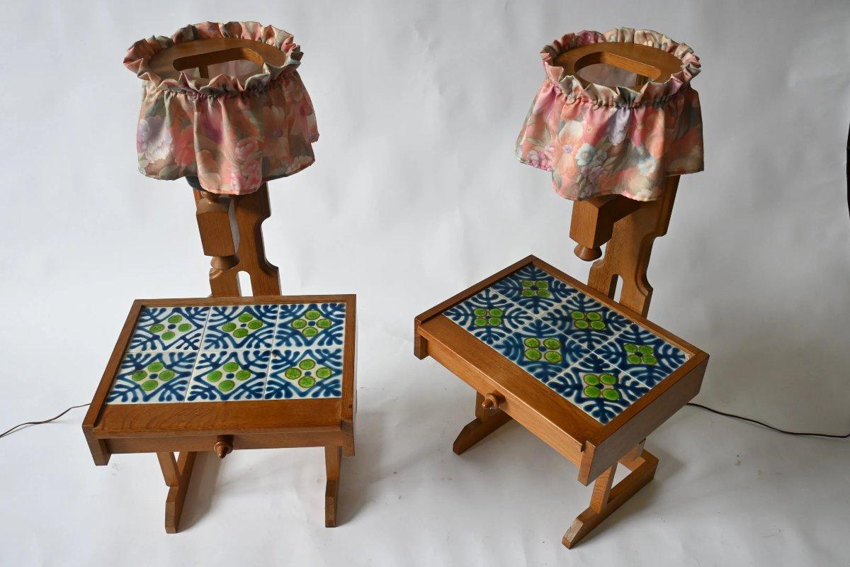 a pair of oak and ceramic night stands edition votre maison circa 1970
price for the pair
