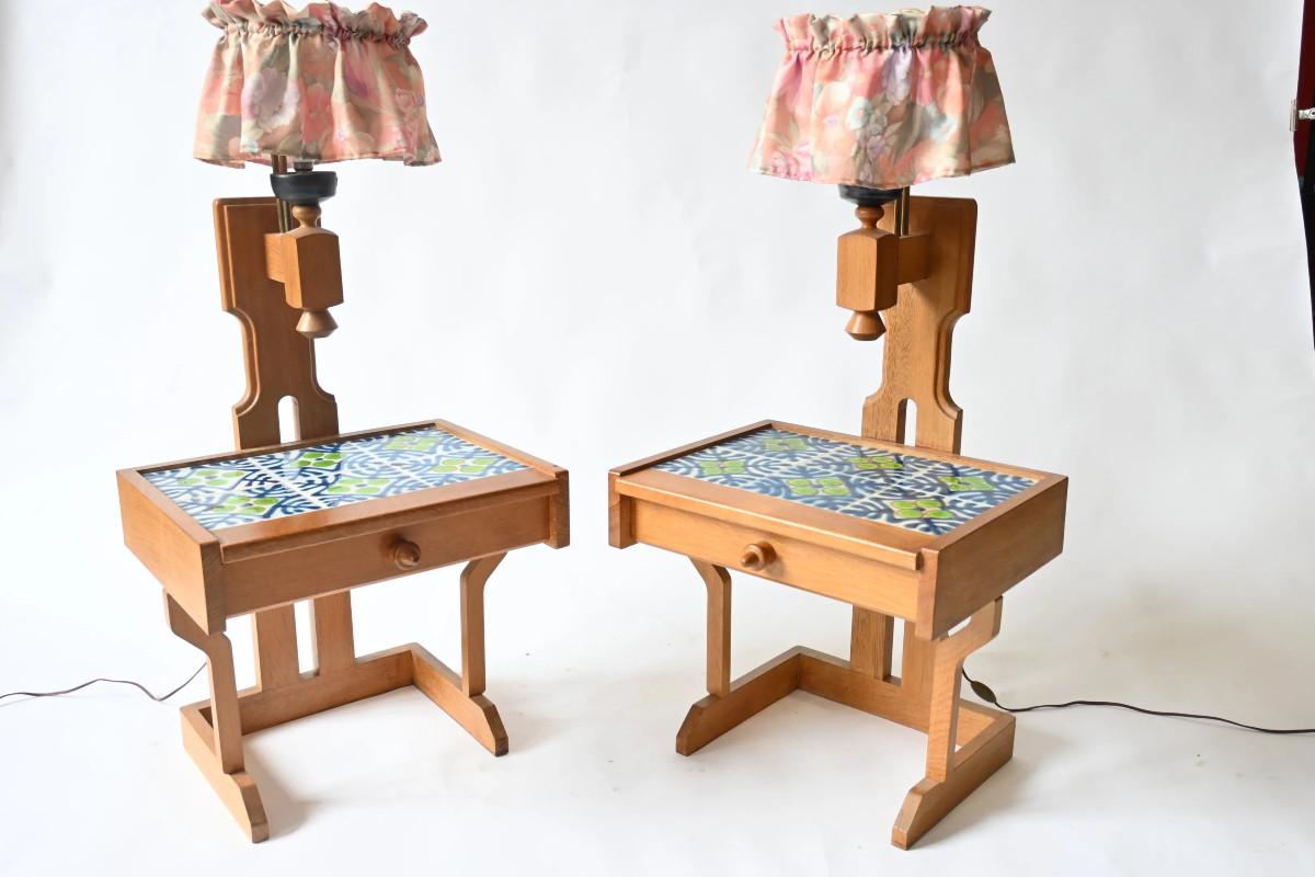 Français Pair of night stand 'Guillerme et Chambron circa 1970 en vente