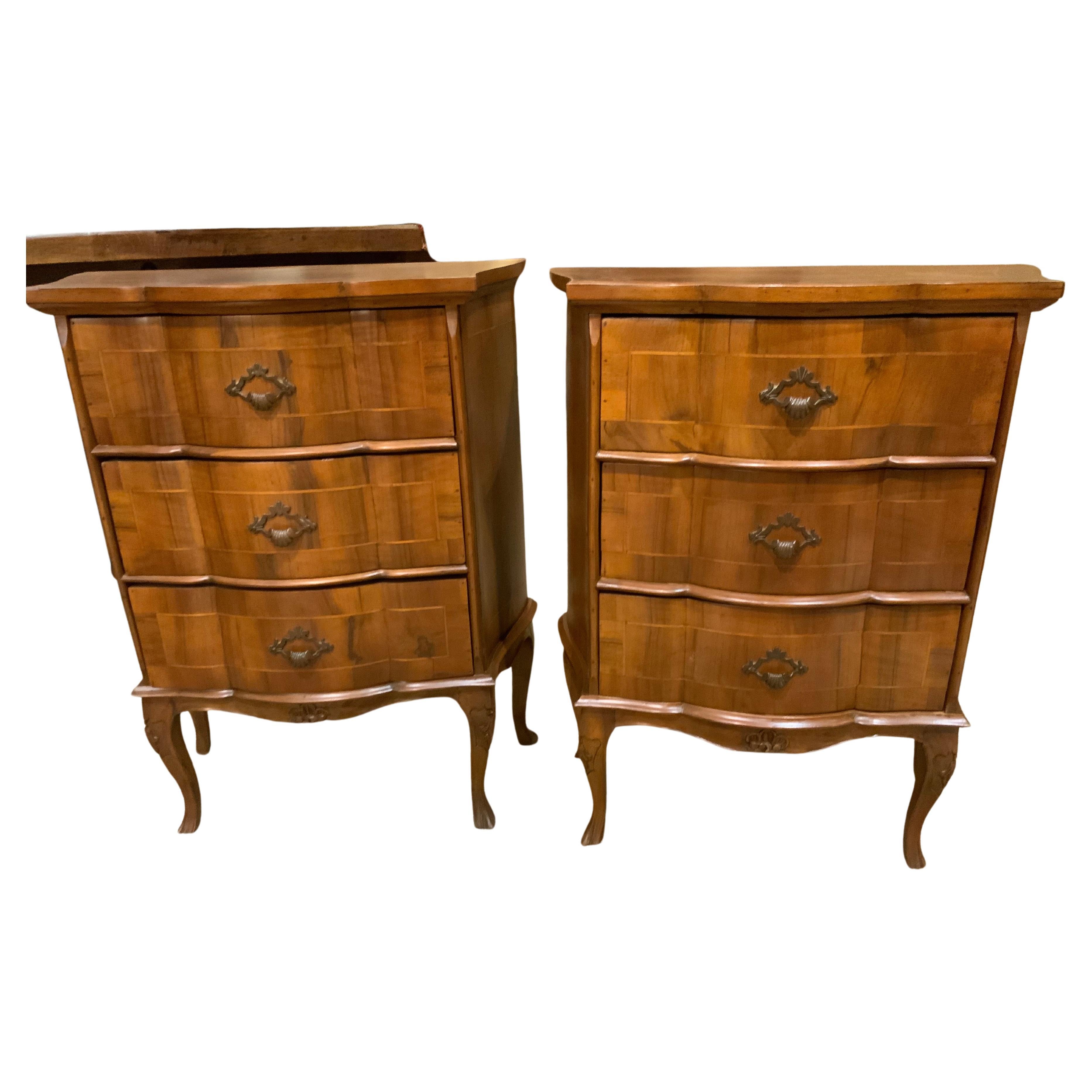 Pair of Night Stands / Bedside Chests, French