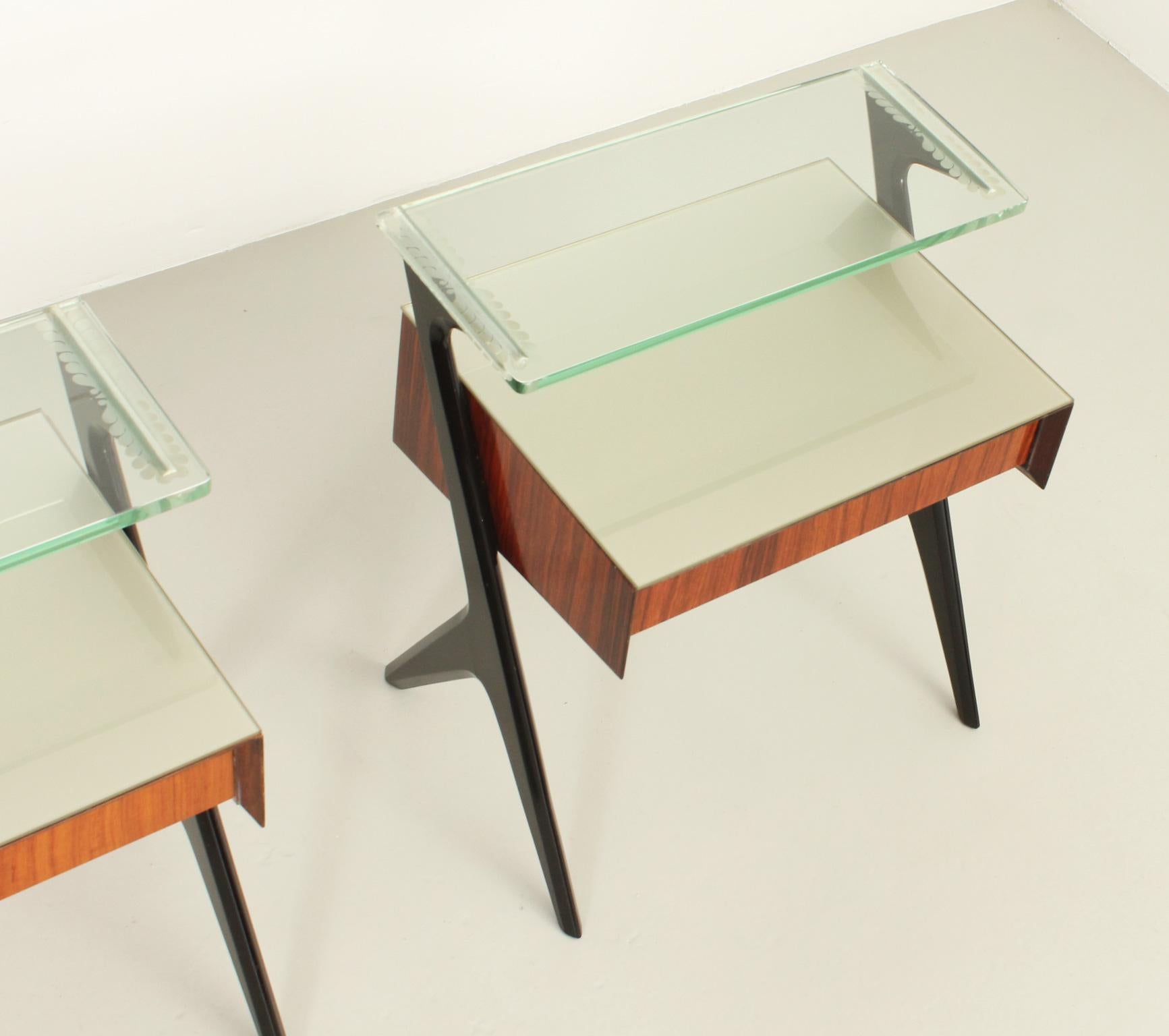 Mid-20th Century Pair of Night Stands by Vittorio Dassi, Italy, 1950's