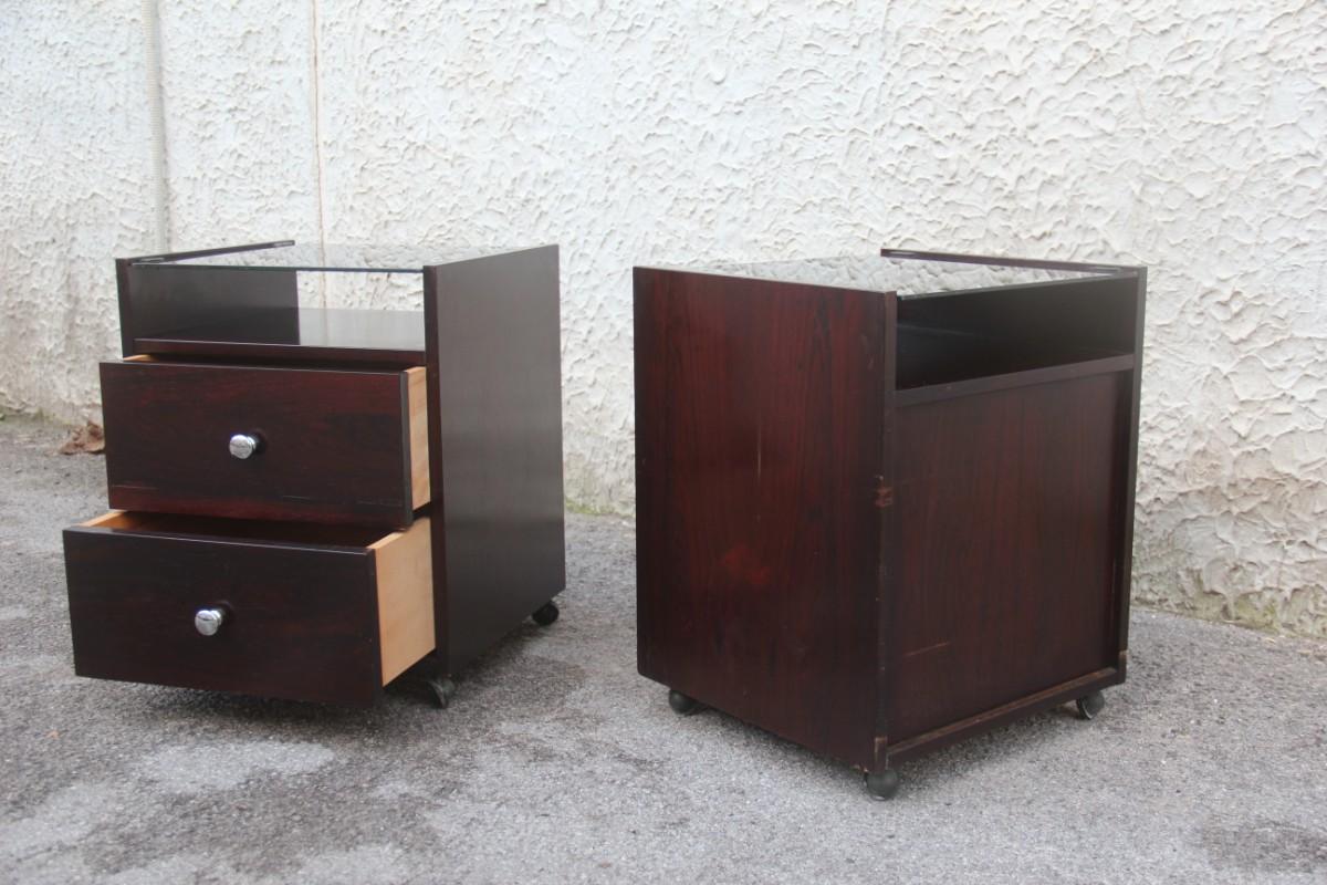 Pair of Nightstands Carlo de Carli, 1960 for Sormani Italian Design Rosewood For Sale 6