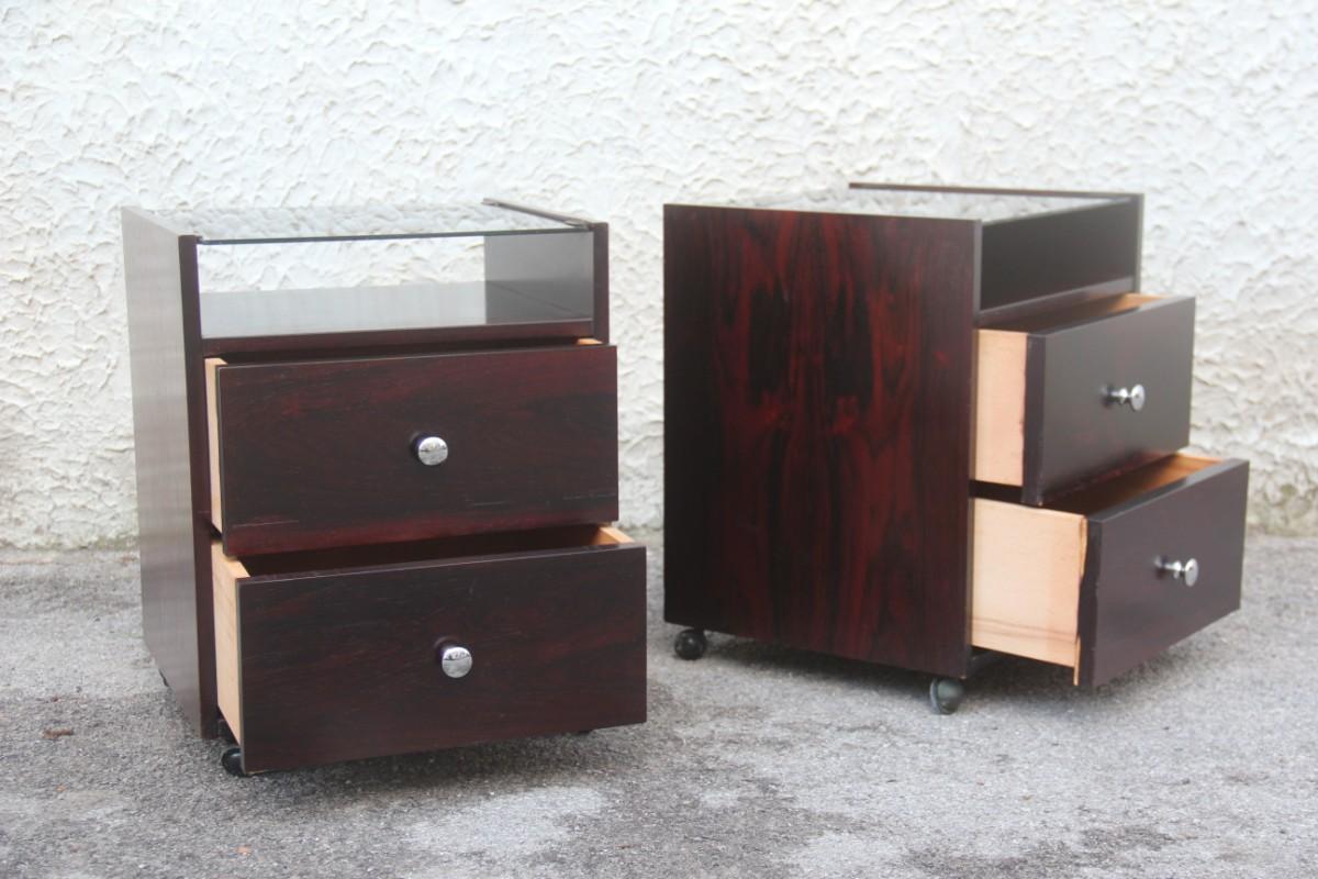 Pair of Nightstands Carlo de Carli, 1960 for Sormani Italian Design Rosewood For Sale 7