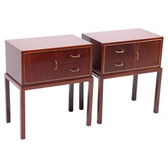 Pair of Night Stands in Mahogany by Lysberg Hansen & Terp, 1950s