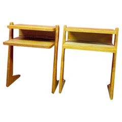 'Pair of night stands in oak Guillerme et Chambron