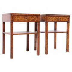 Pair of Night Stands in Stained Birch, Danish Design, 1940s