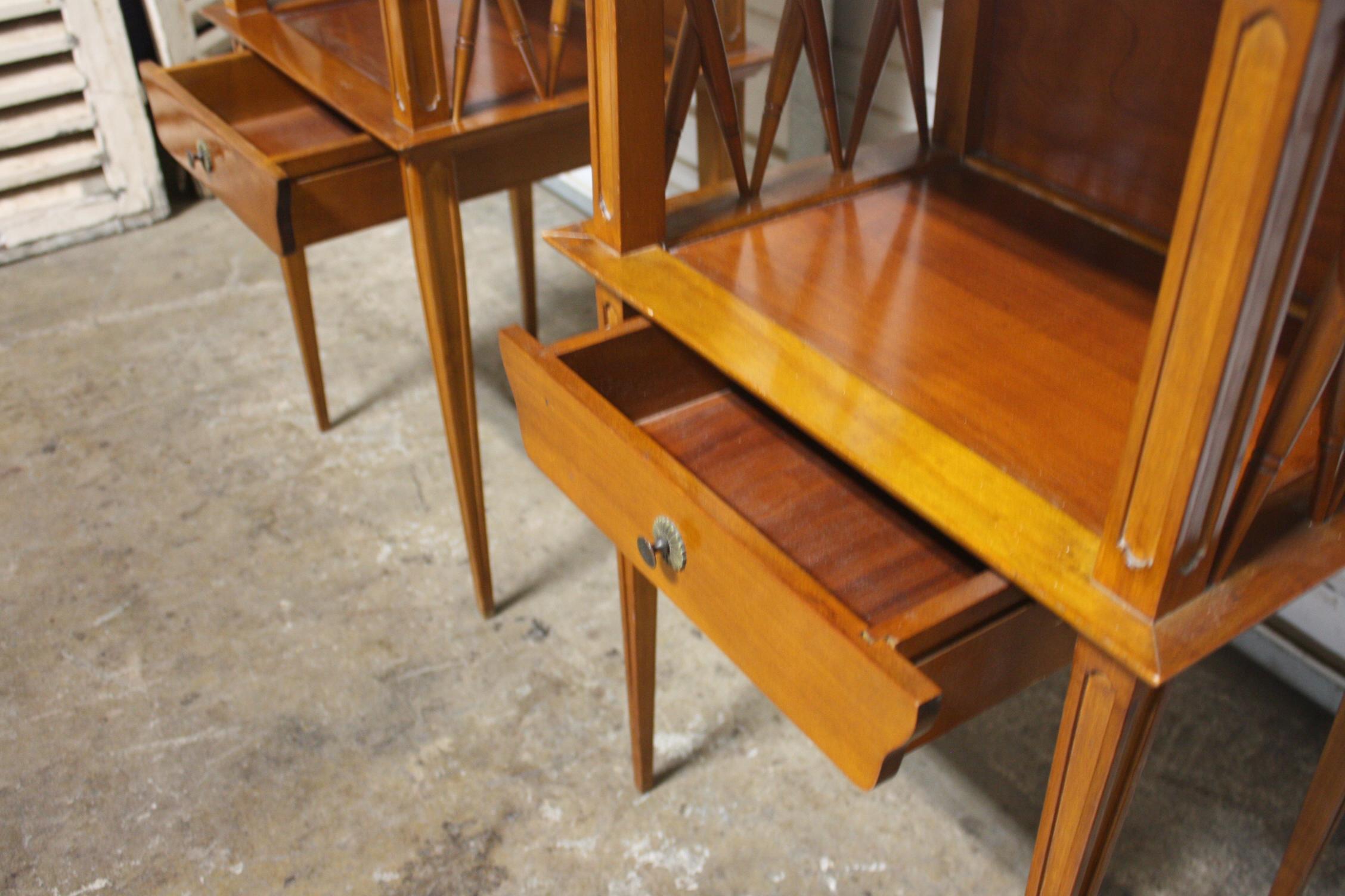 Directoire Pair of Night Stands or Side Tables