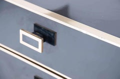 Pair of Nightstands, Black Lacquered and Brass, from France, 1970
