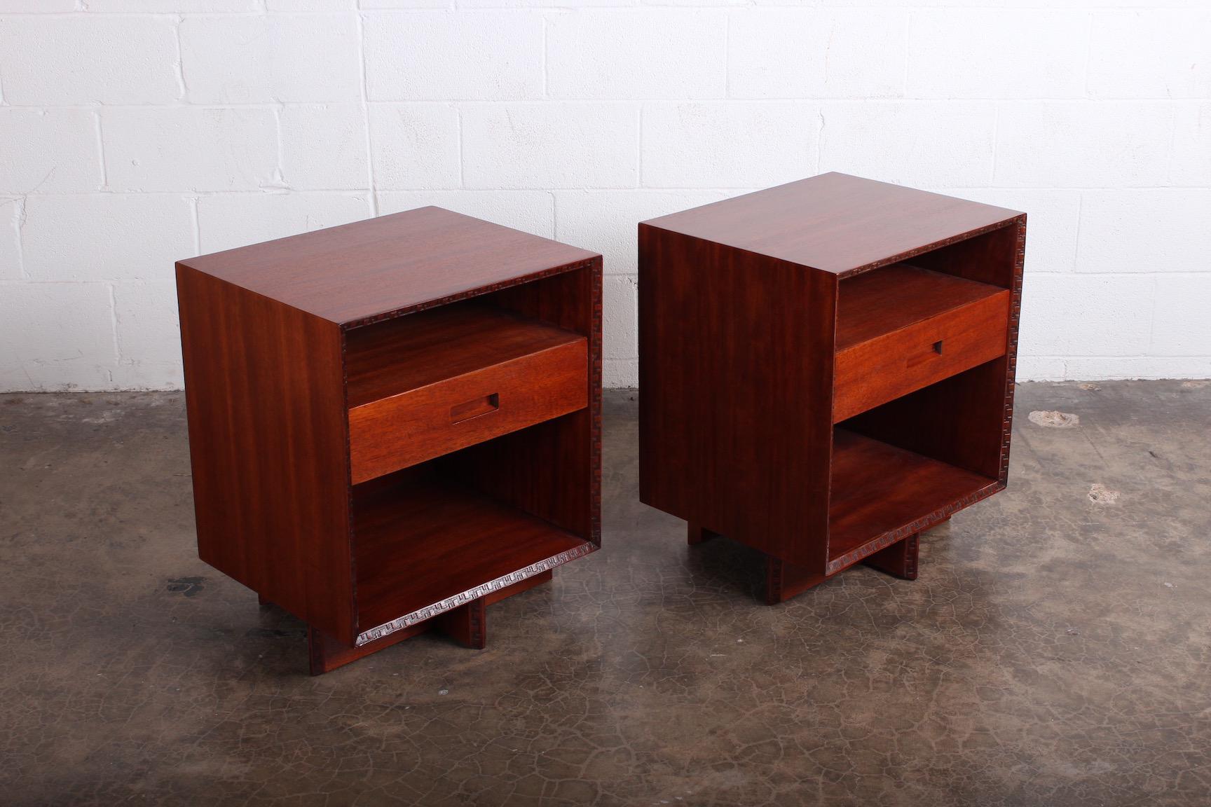 Pair of Nightstands by Frank Lloyd Wright for Henredon 7