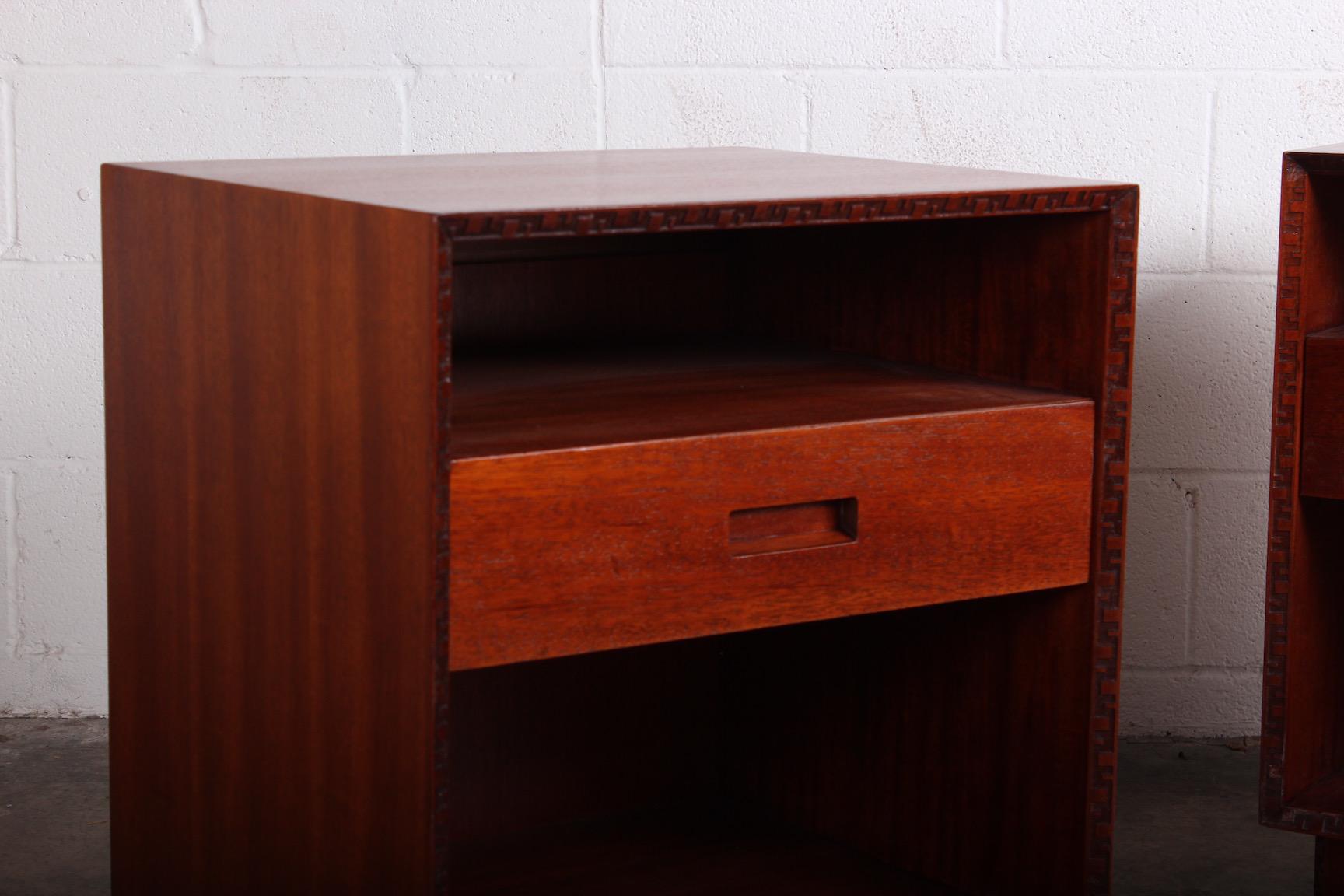 Pair of Nightstands by Frank Lloyd Wright for Henredon 3