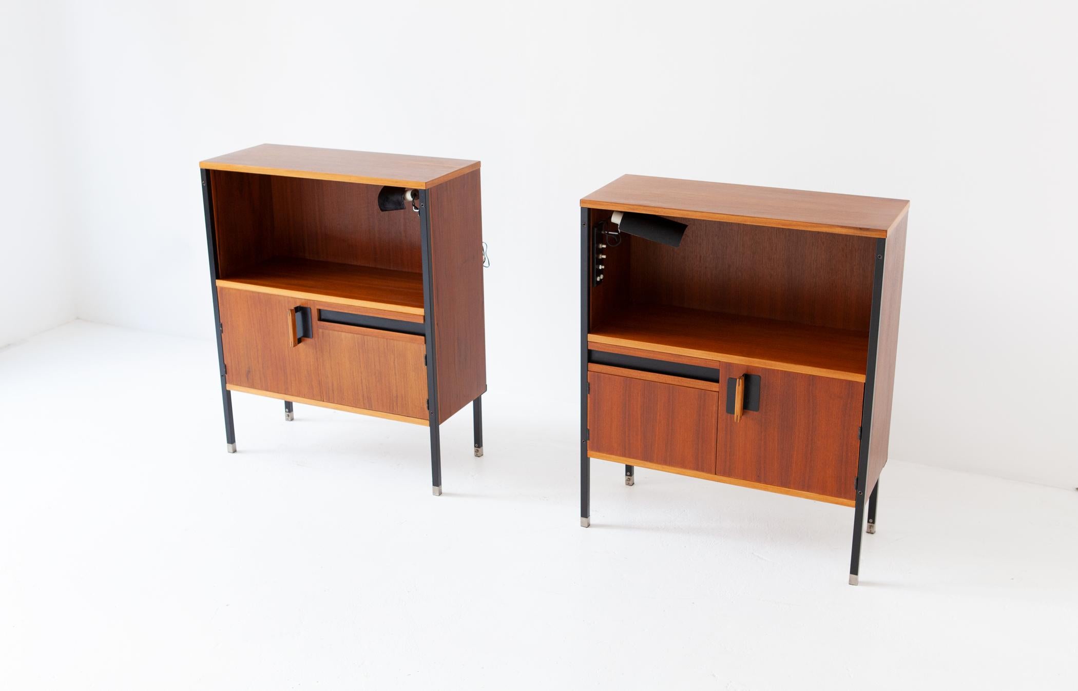 Pair of Nightstands by Ico Parisi for MIM with Gino Sarfatti Lamps, 1958 4
