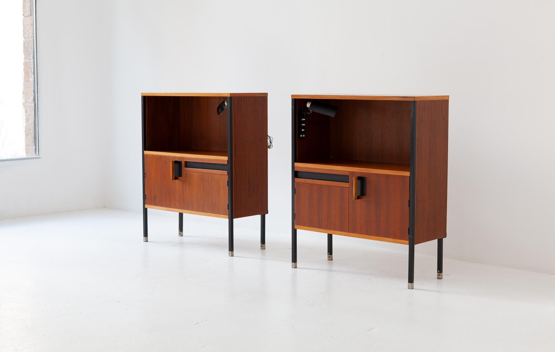Pair of Nightstands by Ico Parisi for MIM with Gino Sarfatti Lamps, 1958 5