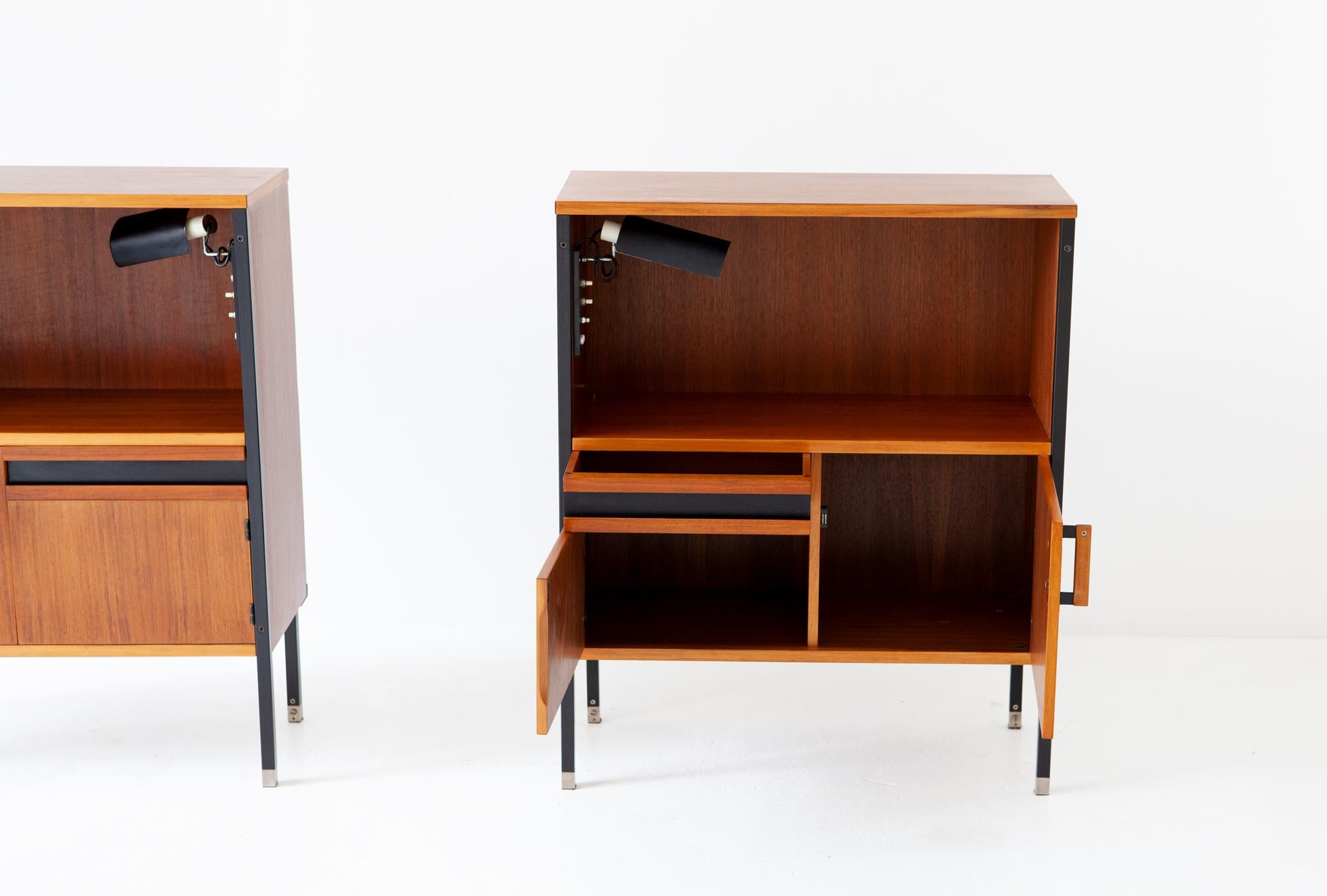 Mid-20th Century Pair of Nightstands by Ico Parisi for MIM with Gino Sarfatti Lamps, 1958