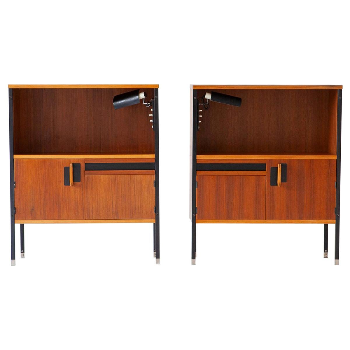 Pair of Nightstands by Ico Parisi for MIM with Gino Sarfatti Lamps, 1958