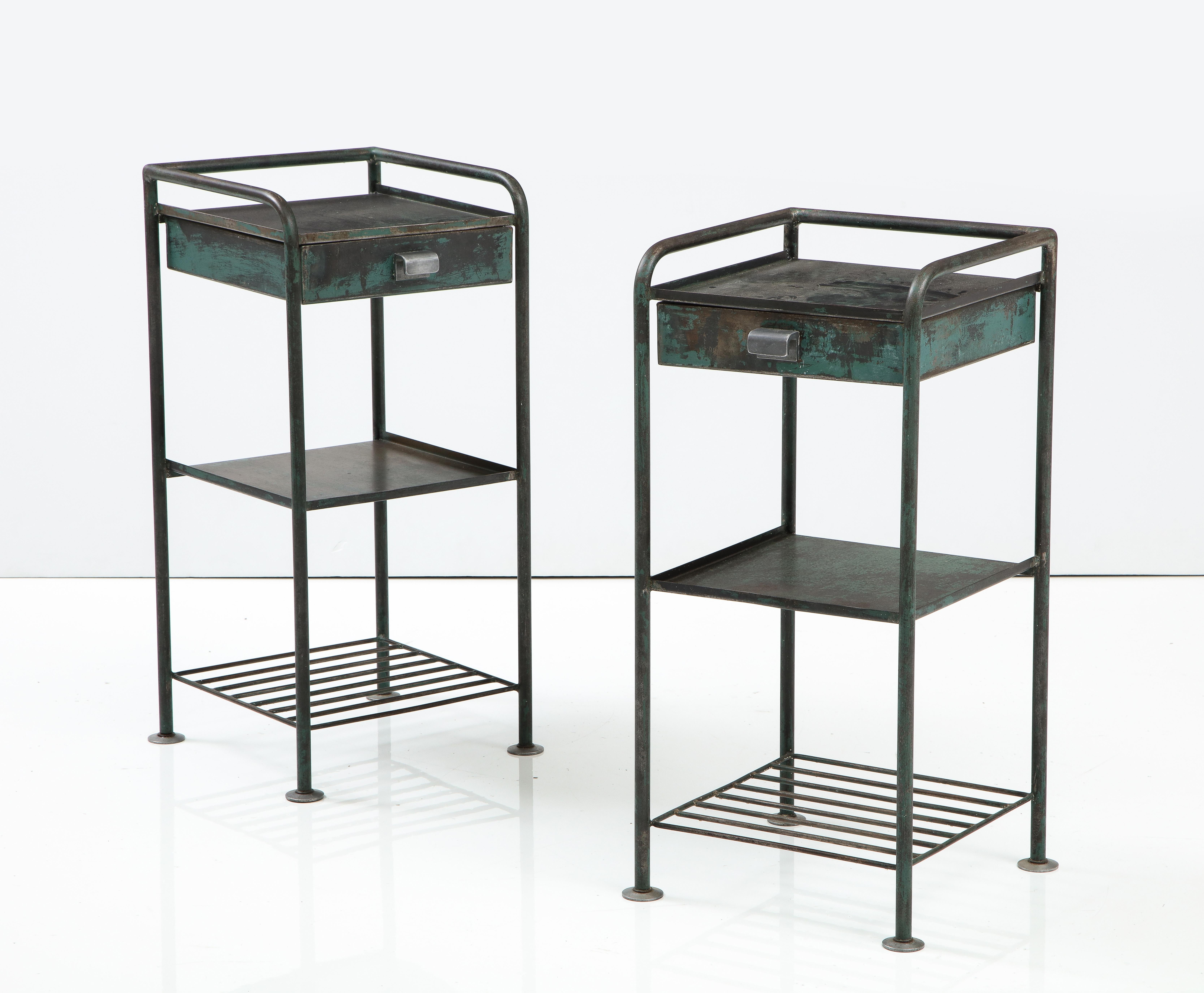 Industrial Pair of Nightstands by Jean Prouvé, France, c. 1935-1936