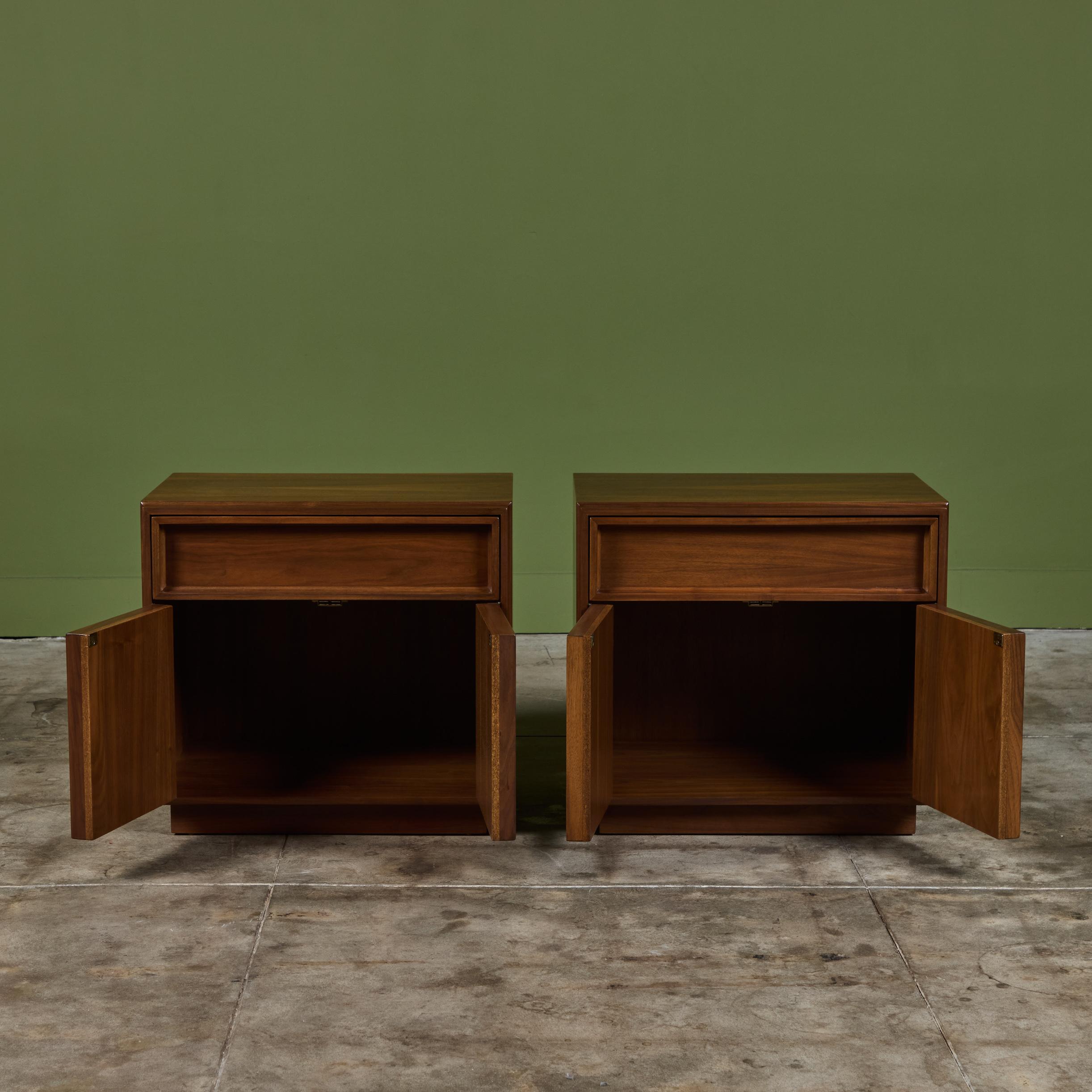 Mid-20th Century Pair of Nightstands by John Keal for Brown Saltman