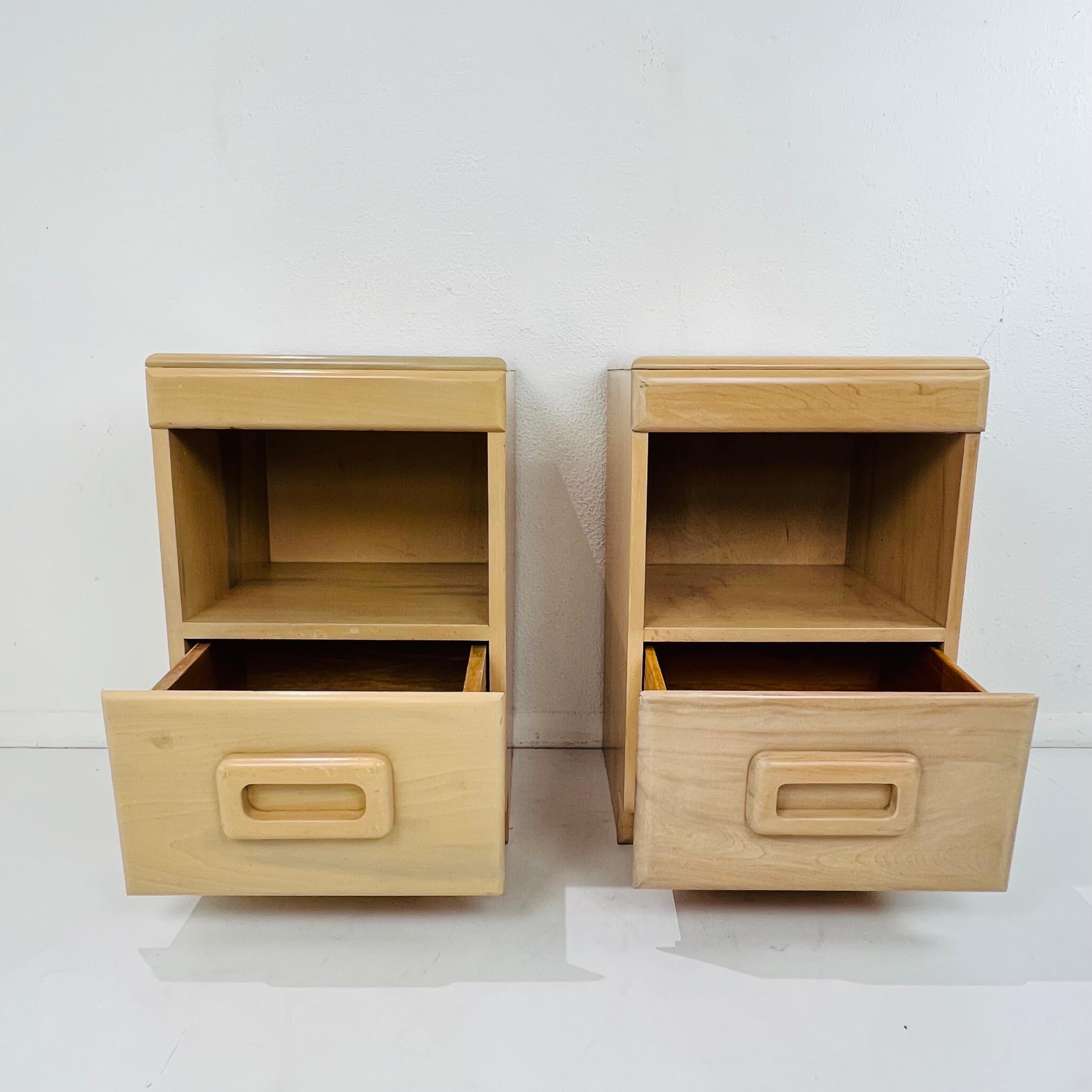 Wood Pair of Nightstands by Russel Wright for Conant Ball For Sale