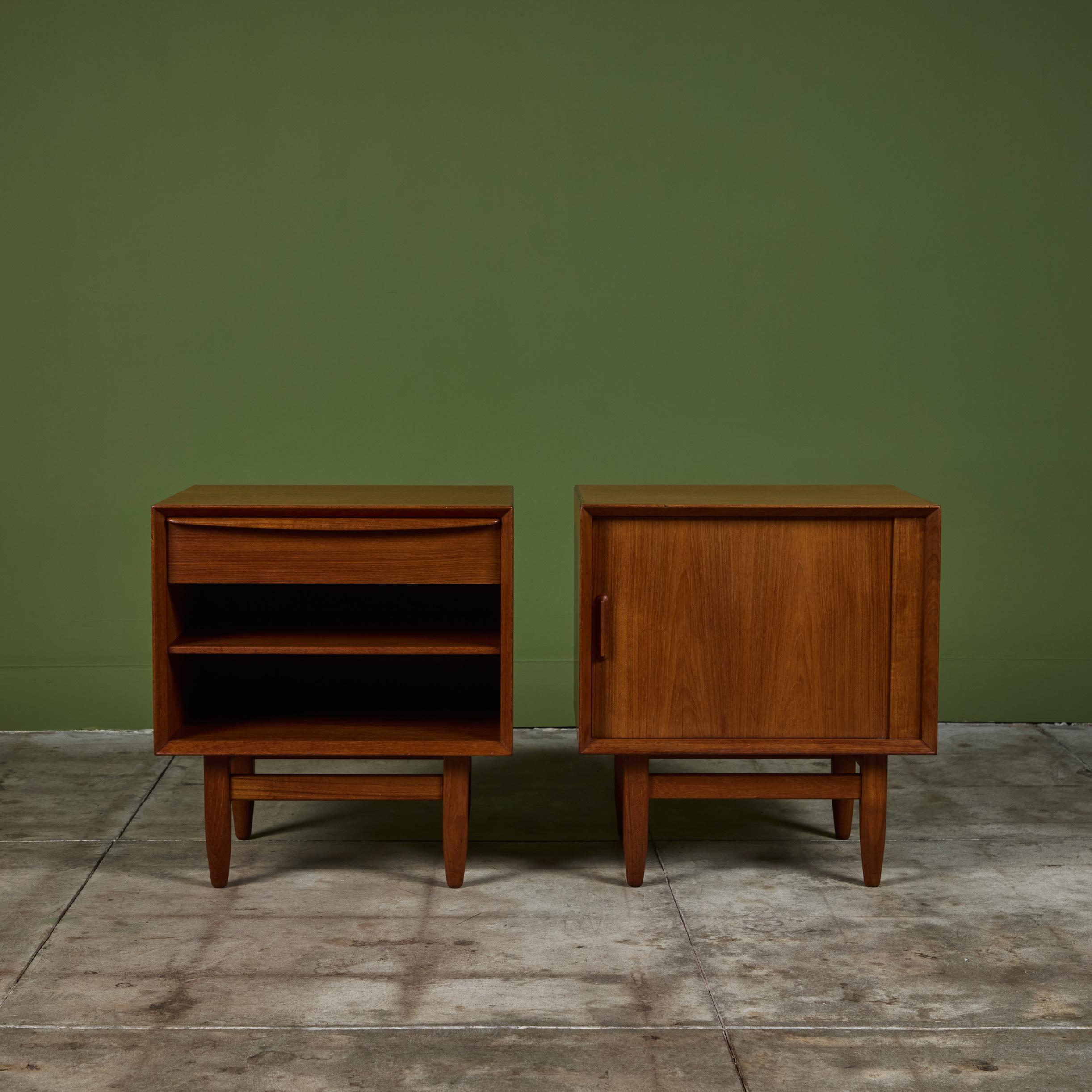 Pair of Nightstands by Svend Åge Madsen for Falster In Excellent Condition For Sale In Los Angeles, CA