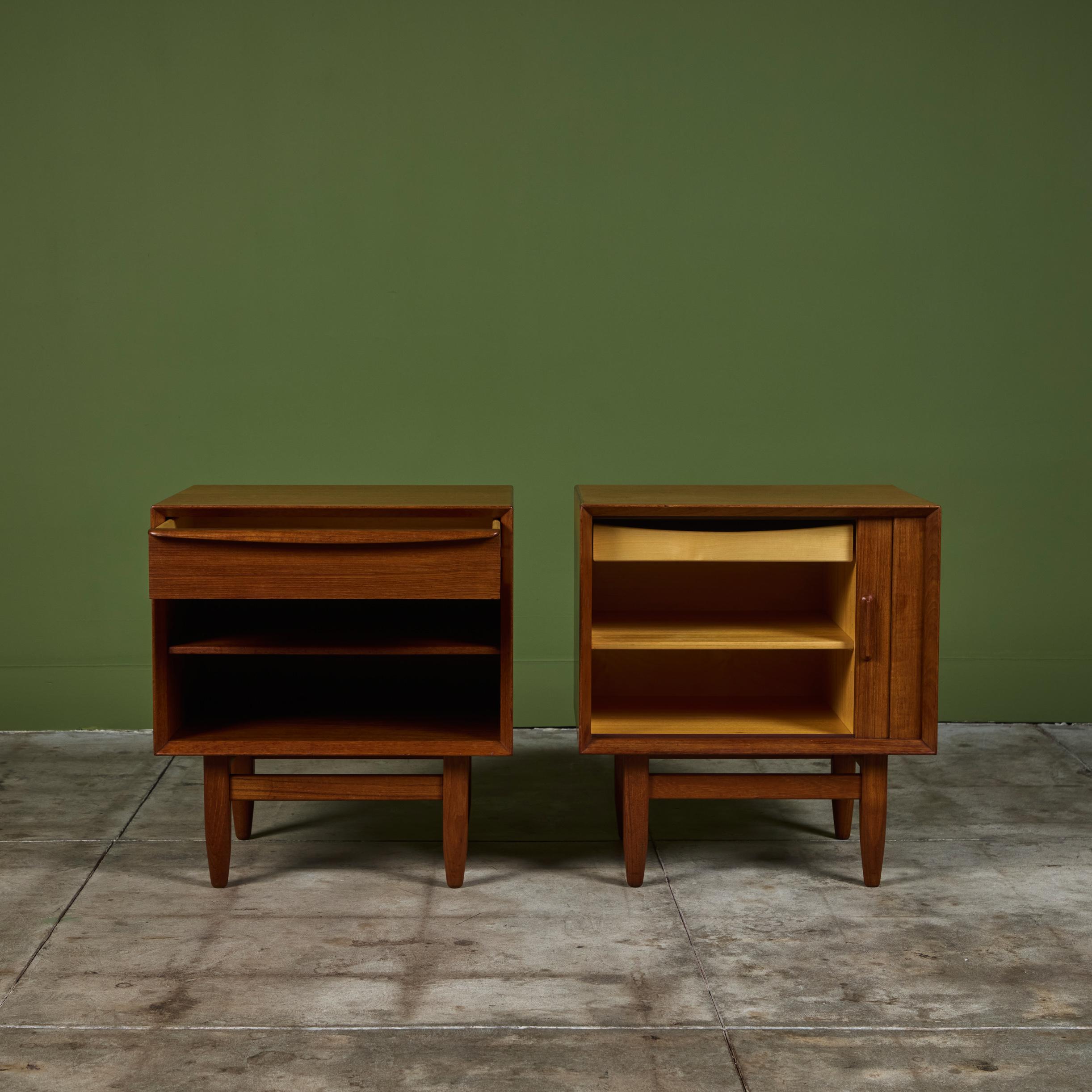 Teak Pair of Nightstands by Svend Åge Madsen for Falster For Sale